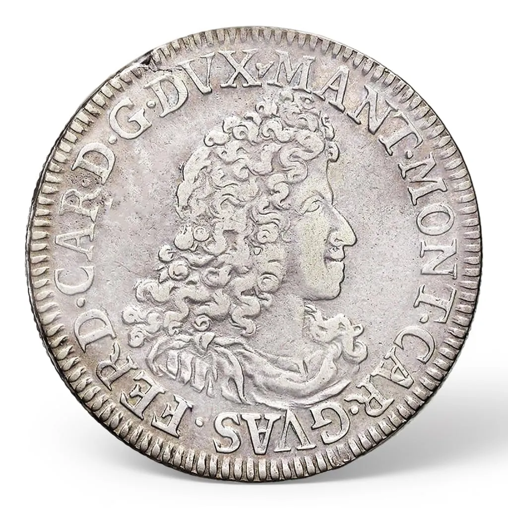 Riproduzione Moneta Antica Regno d'Italia 1706 Ferdinando Carlo - Facsimile per Collezionisti - immagine 1
