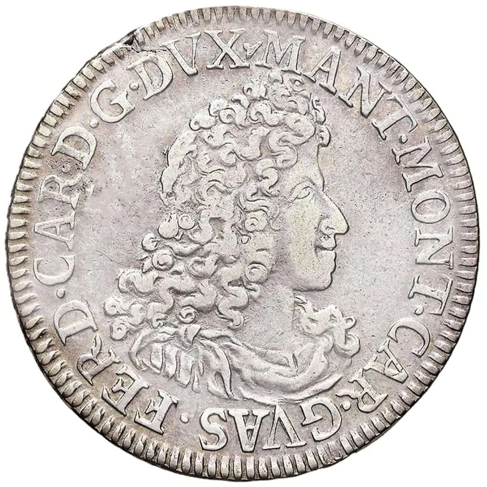Riproduzione Moneta Antica Regno d'Italia 1706 Ferdinando Carlo - Facsimile per Collezionisti - immagine 2
