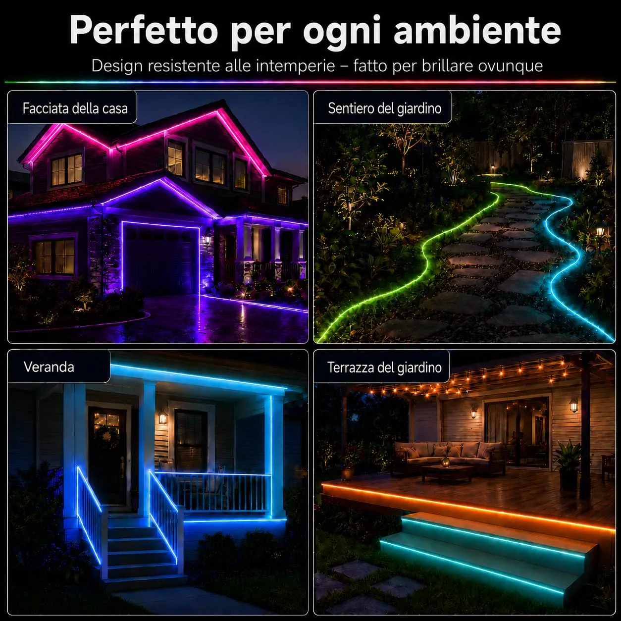Mmeevt Striscia LED Neon RGB 20M, IP65 24V per Esterni e Interni - immagine 7