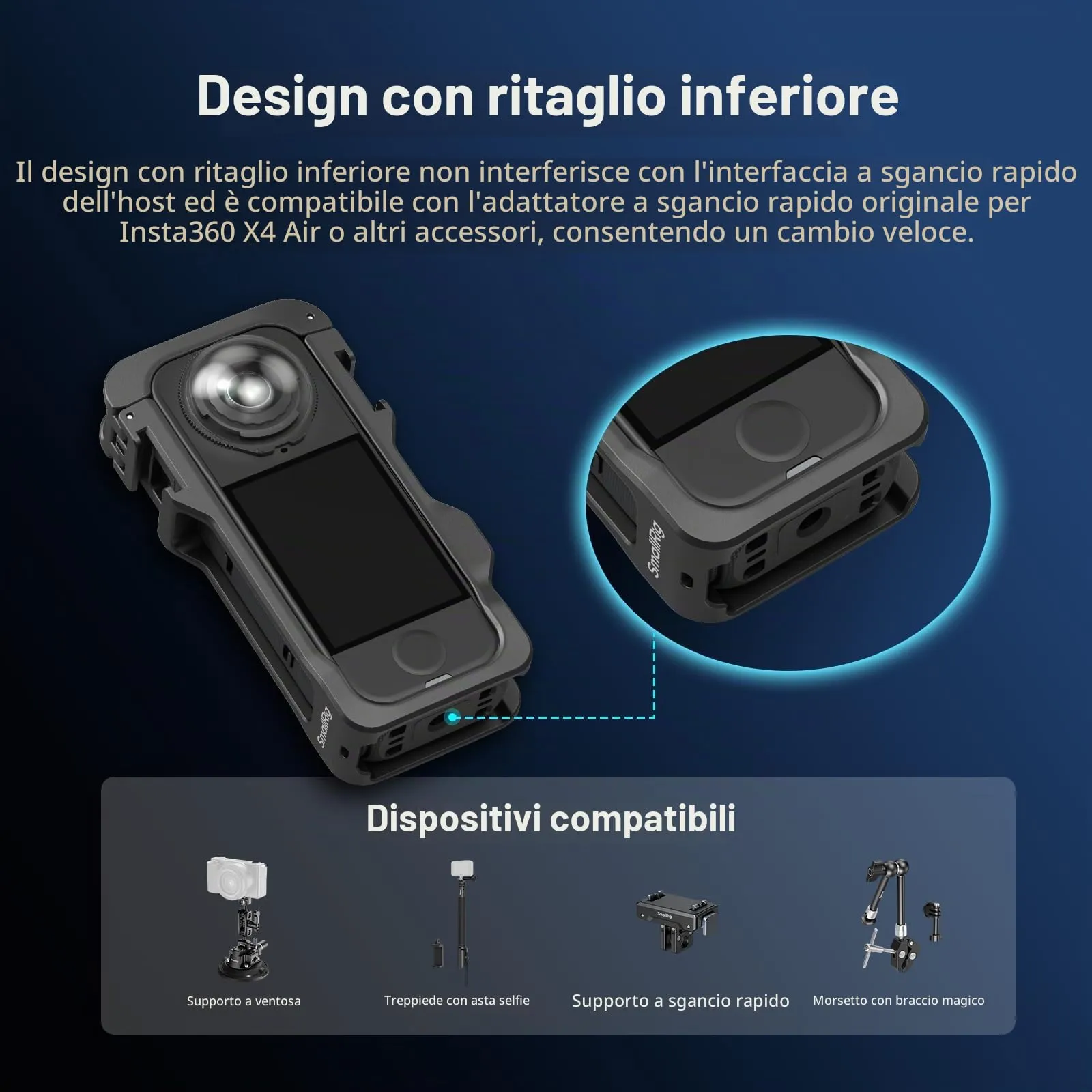 SmallRig Gabbia in Plastica per Insta360 X4 Air - 5940 - immagine 6