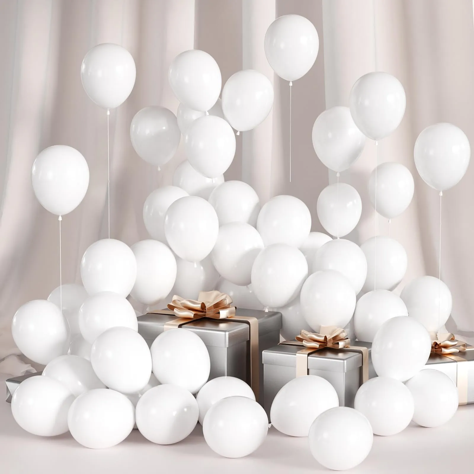 Yehnda Palloncini Compleanno Bianchi, 100 pezzi, 13 cm - immagine 1