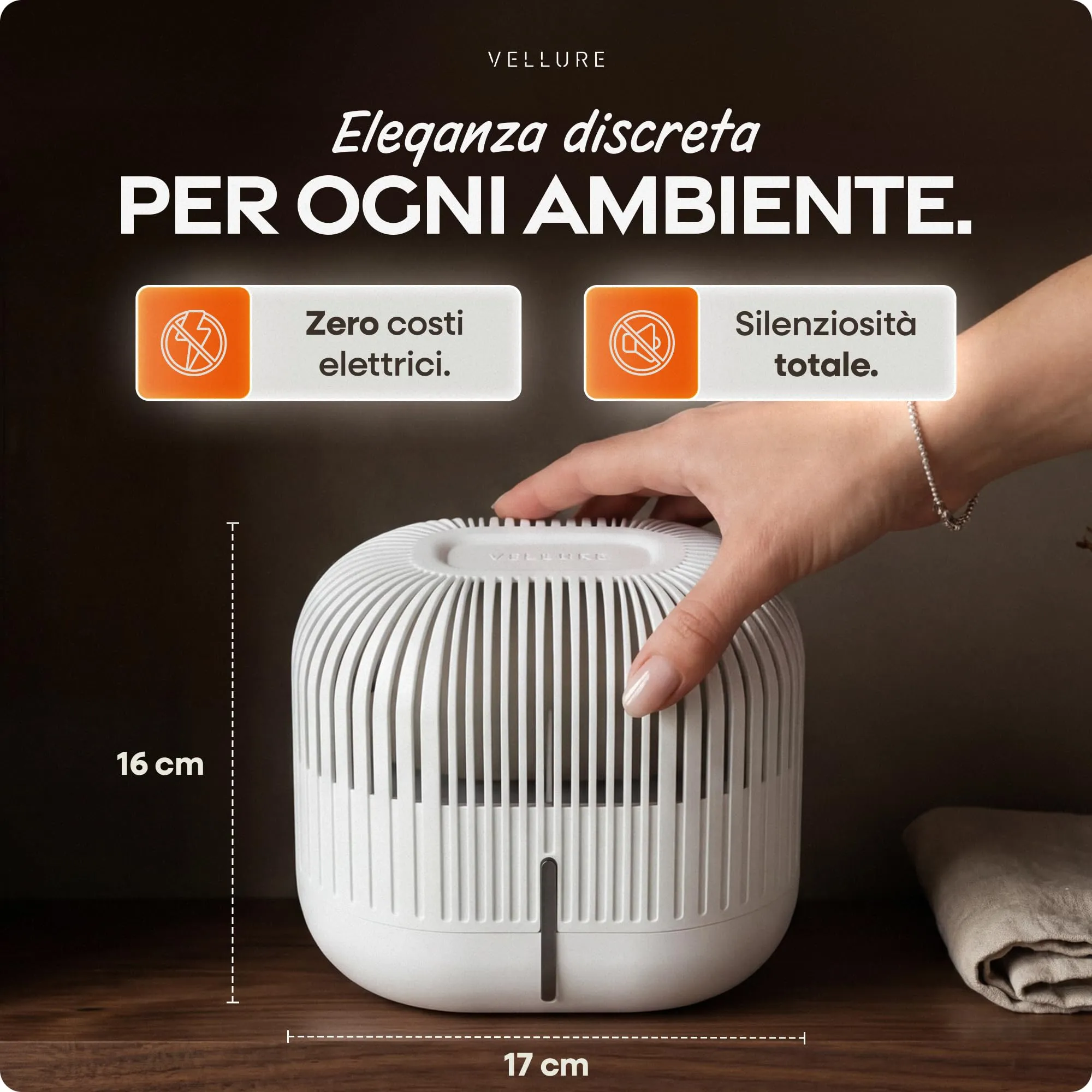 Vellure Deumidificatore senza corrente con 2 ricariche da 600 g per ambienti fino a 25 m² - immagine 2