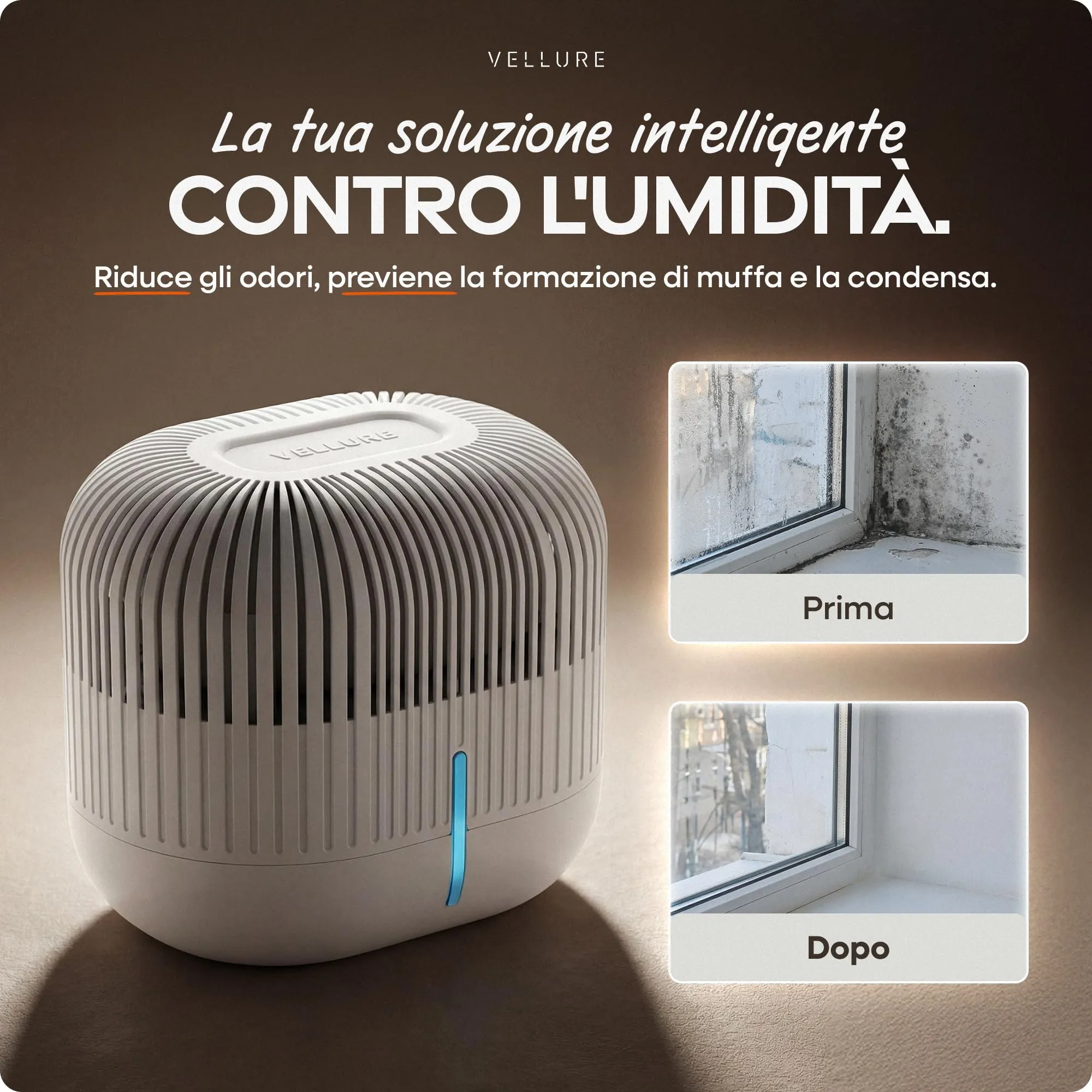 Vellure Deumidificatore senza corrente con 2 ricariche da 600 g per ambienti fino a 25 m² - immagine 3