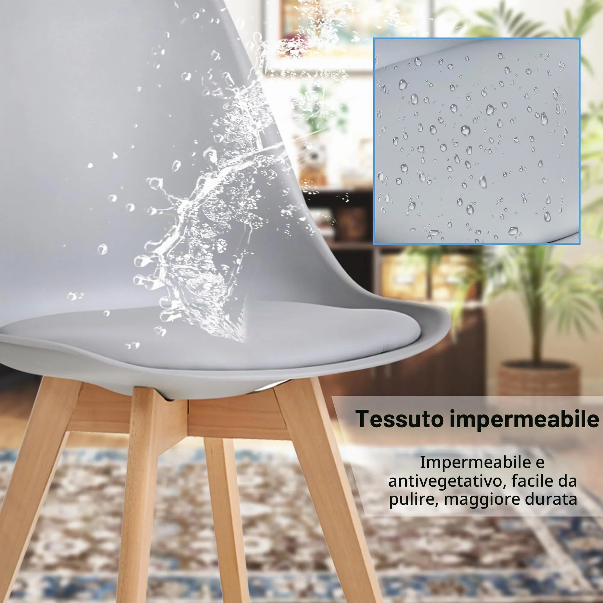 GrandCA HOME Set di 12 Sedie Sala da Pranzo in Legno Massello di Faggio, Grigio - immagine 7