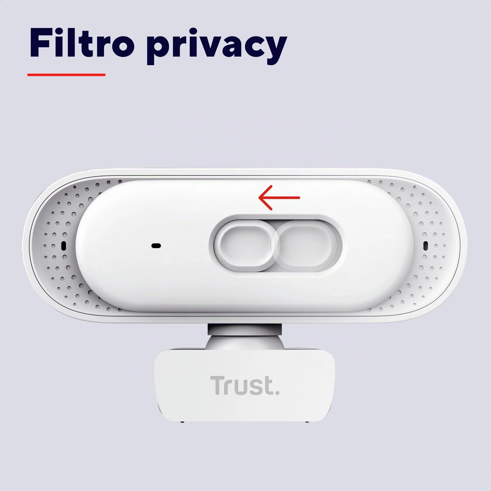 Trust Ovala 2K QHD Webcam con Microfono e Filtro Privacy, Bianco - immagine 4