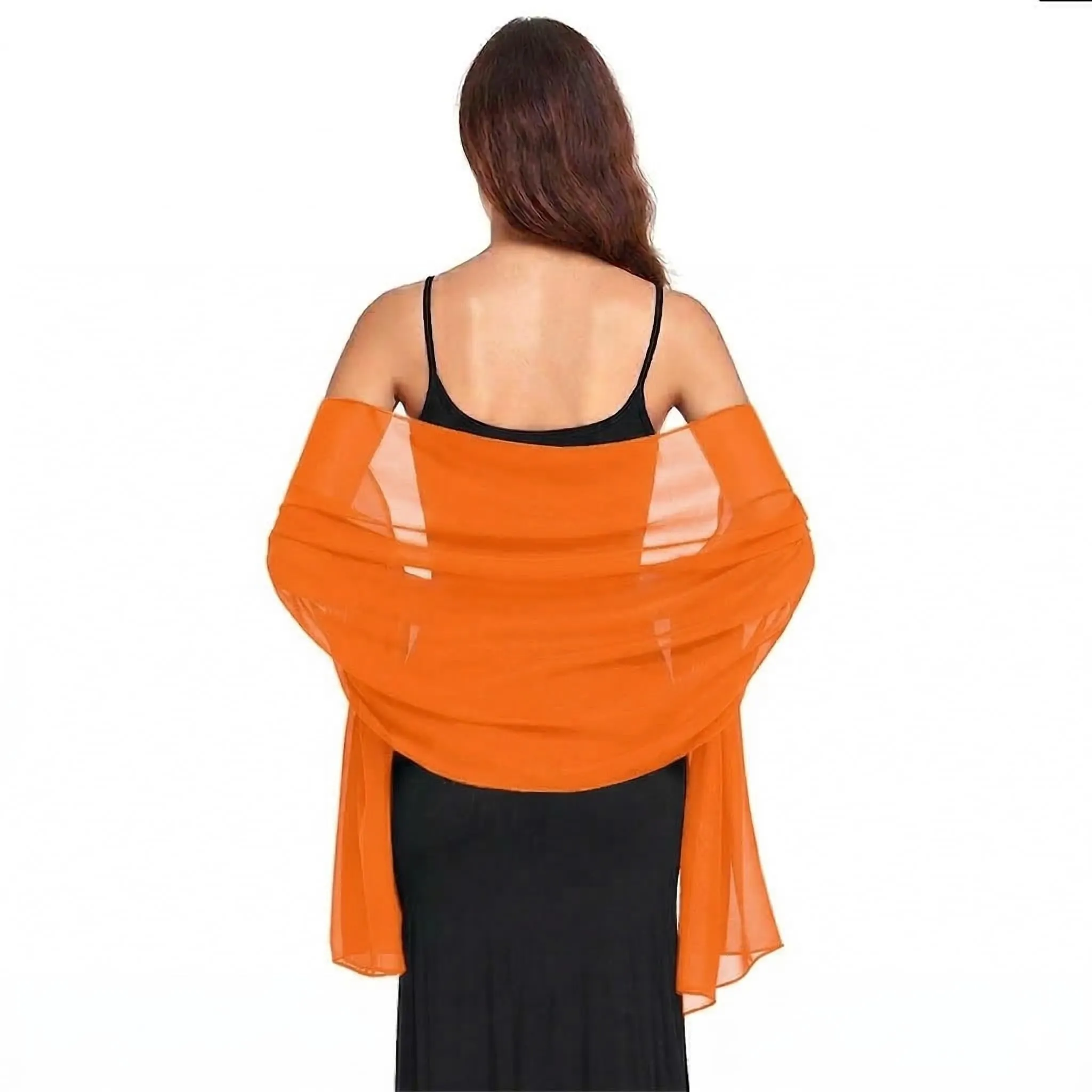 Van Der Rich Stola in Mussola di Seta Foulard Scialle Leggero Donna Arancione - immagine 1