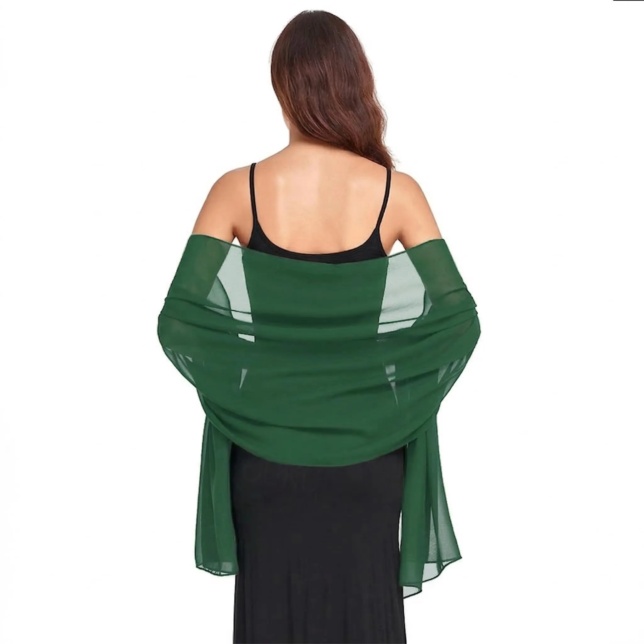 Van Der Rich Stola in Mussola di Seta Foulard Scialle Leggero Donna - Verde - immagine 1