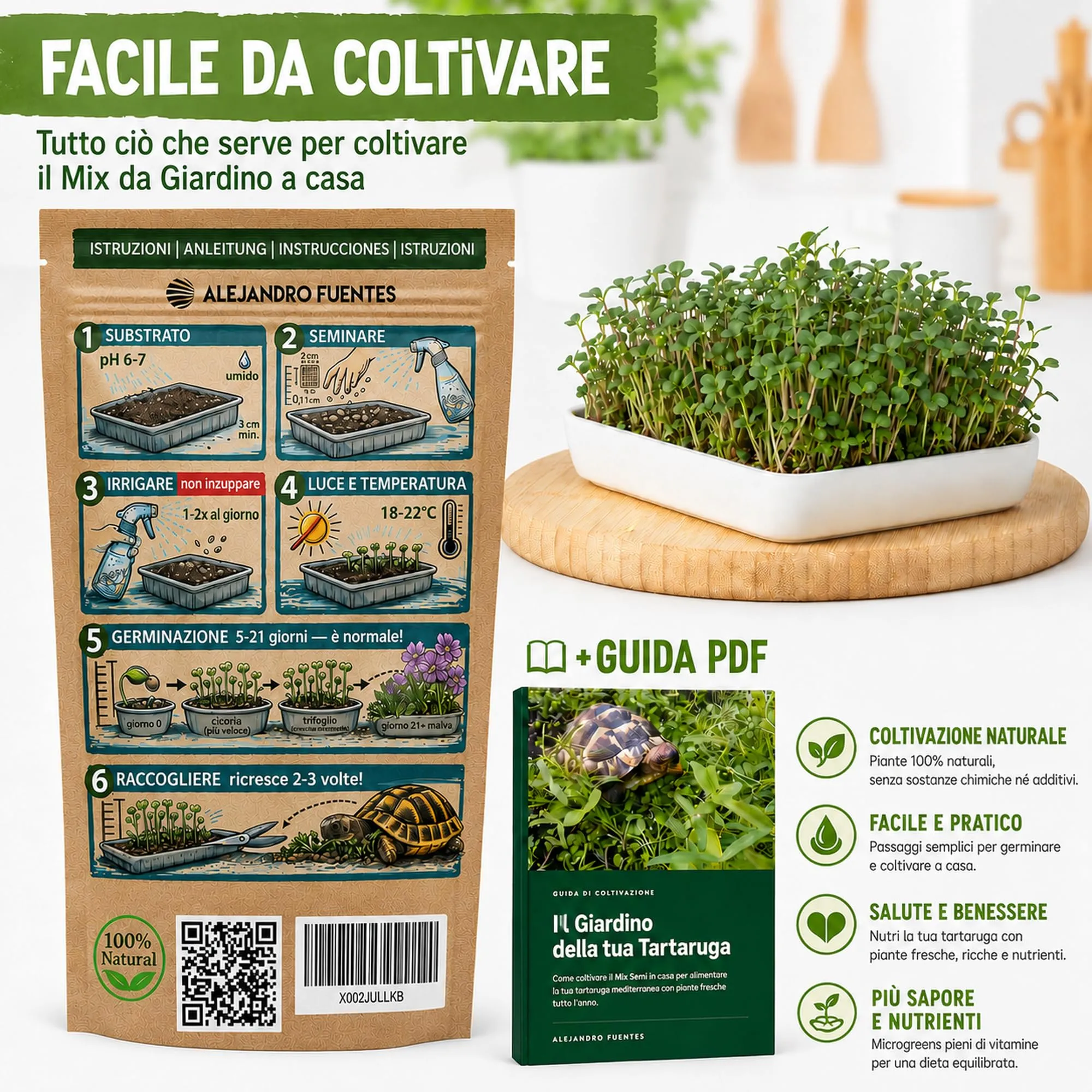 Alejandro Fuentes Mix Semi per Tartarughe di Terra, Formulazione Rapida 40g - immagine 5
