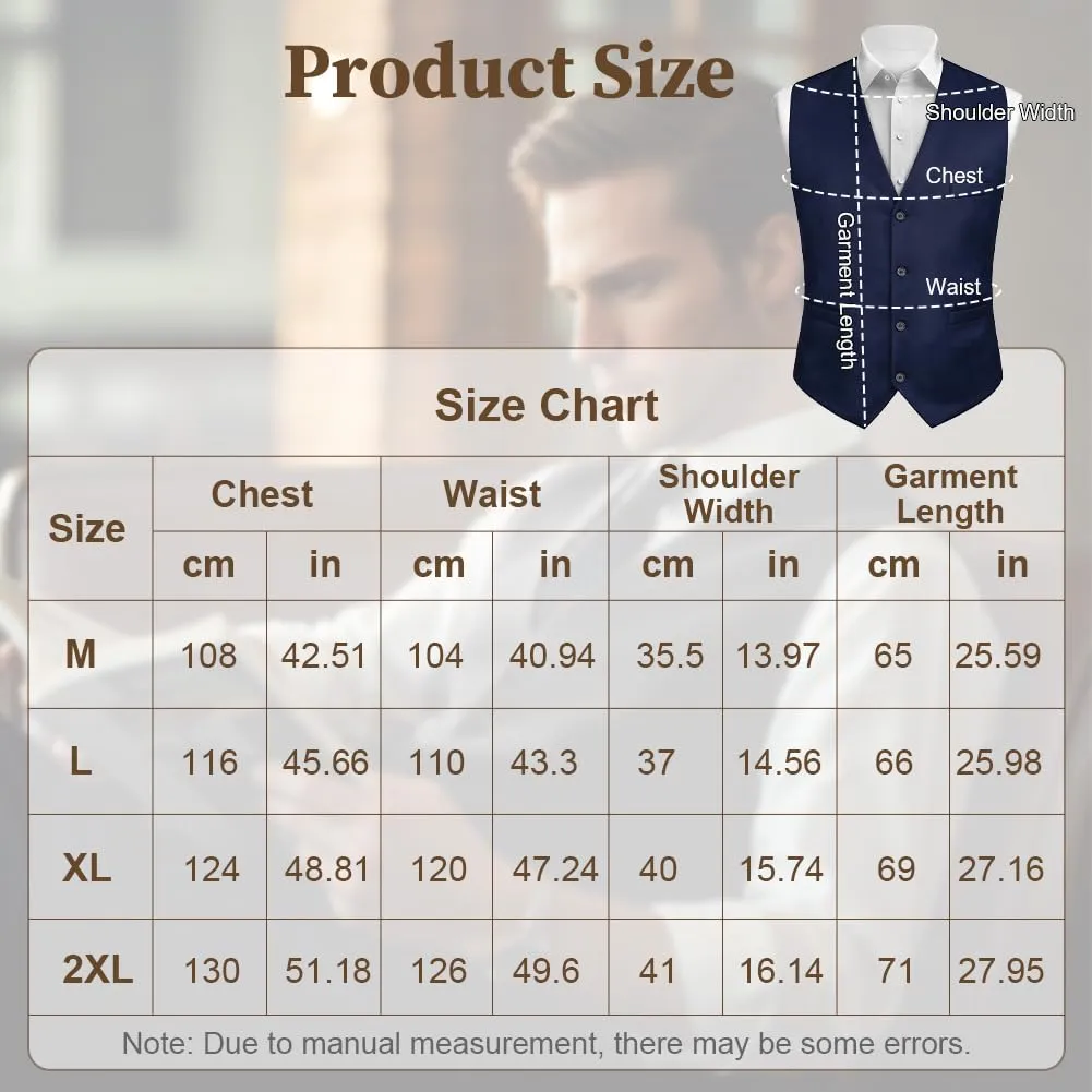 AUYAO Gilet Gotico Formale da Uomo, Blu Navy, 2XL - immagine 2
