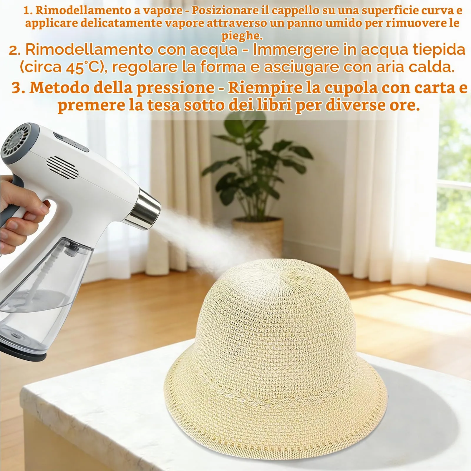 YEAMLTE Cappello di Paglia Donna Estivo da Spiaggia Pieghevole, Beige - immagine 7