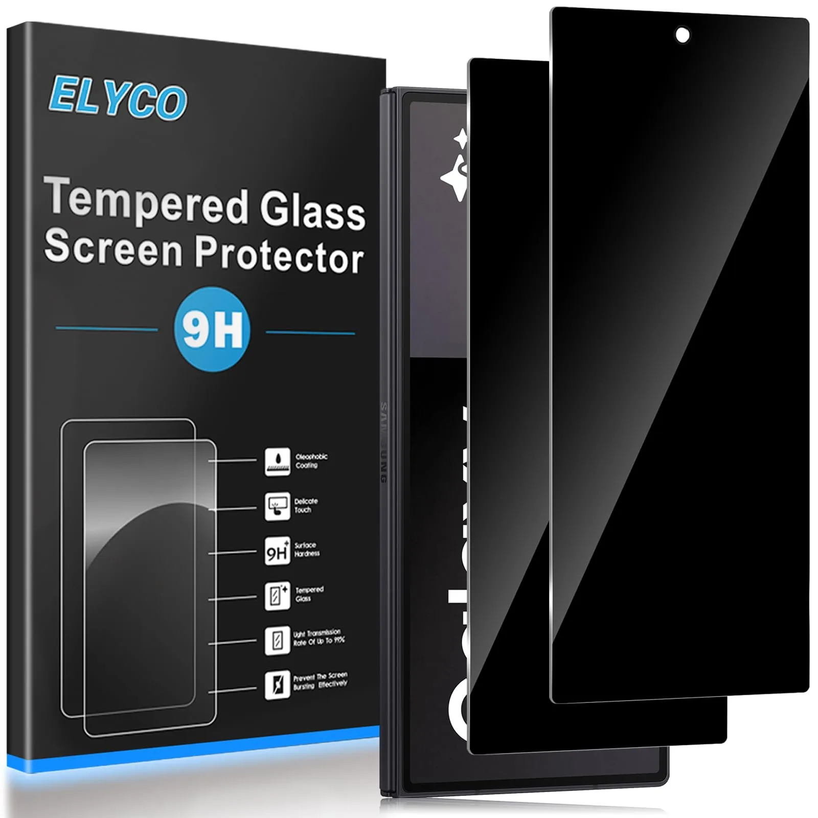 ELYCO Vetro Temperato Privacy per Samsung Galaxy Z Fold 7, 2 Pezzi - immagine 1