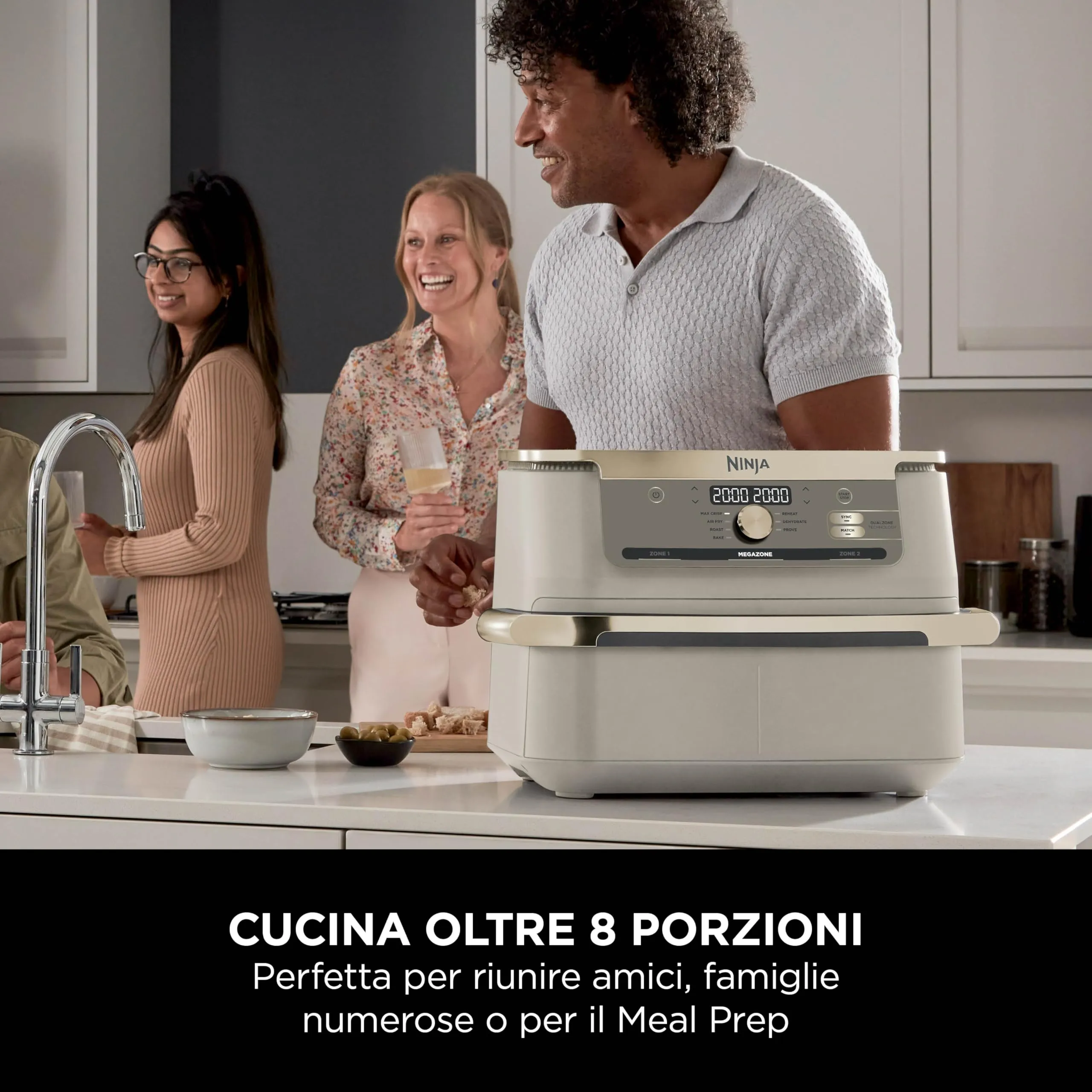 Ninja Foodi FlexDrawer Friggitrice ad Aria, 10,4L, Pietra/Oro - immagine 9
