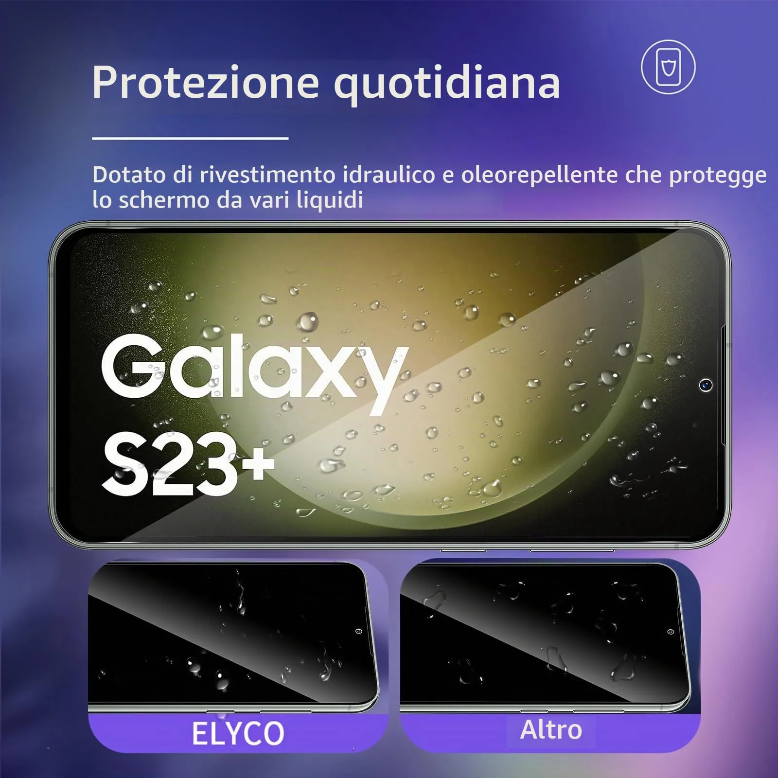 ELYCO Privacy Tempered Glass for Samsung Galaxy S23 Plus, 2 Pieces - immagine 4