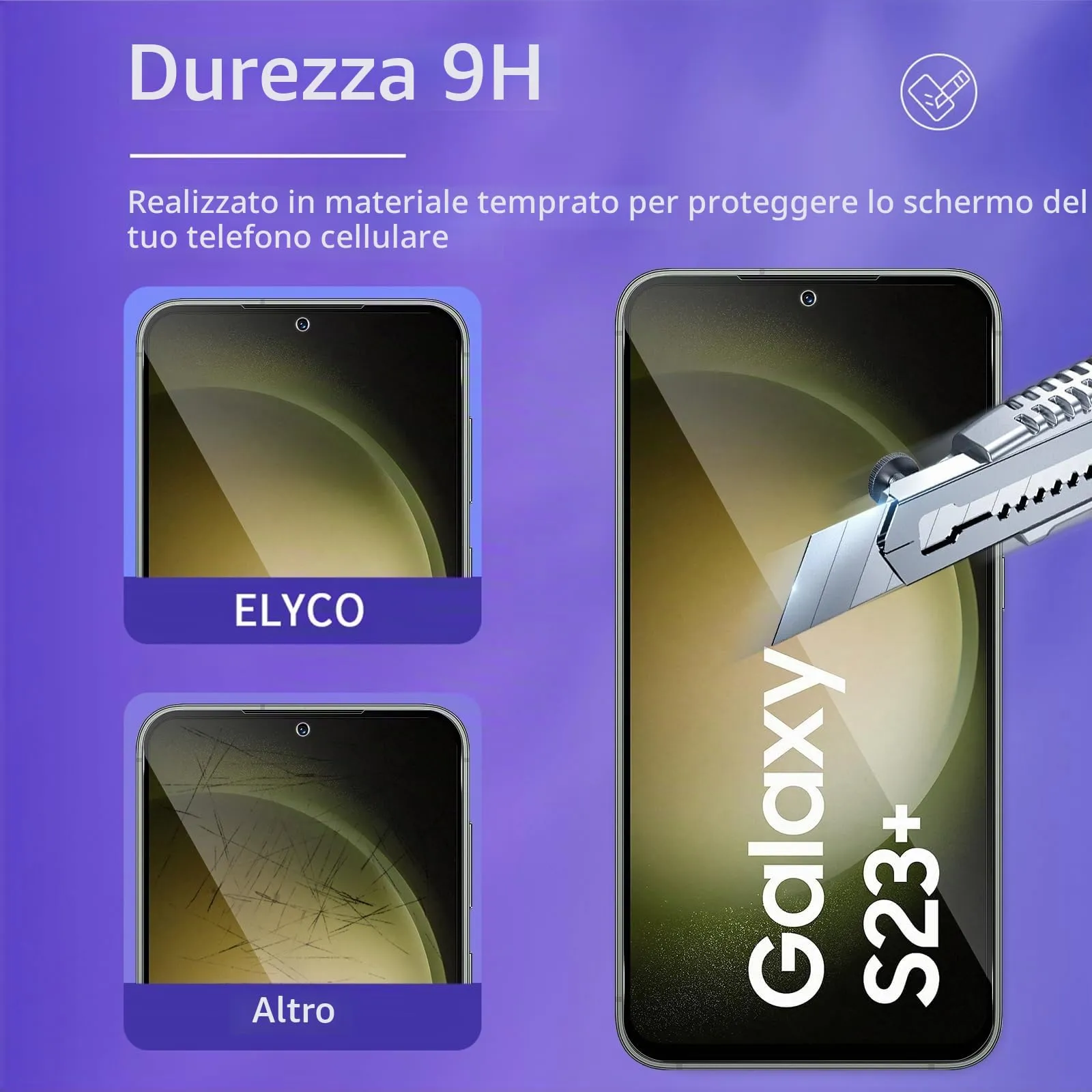 ELYCO Privacy Tempered Glass for Samsung Galaxy S23 Plus, 2 Pieces - immagine 5