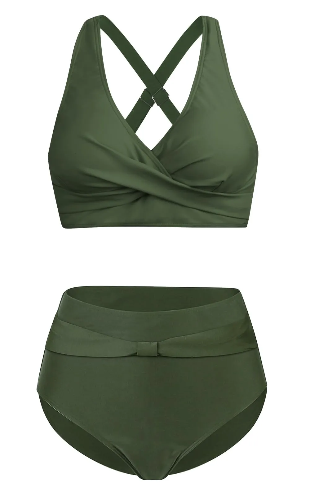 Adigaber Costume da Bagno Bikini Due Pezzi Donna Vita Alta Stampato - immagine 3