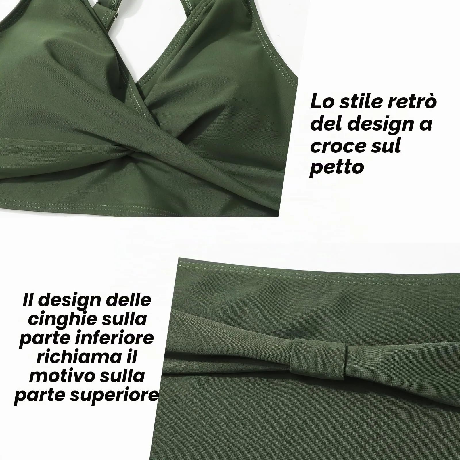 Adigaber Costume da Bagno Bikini Due Pezzi Donna Vita Alta Stampato - immagine 4