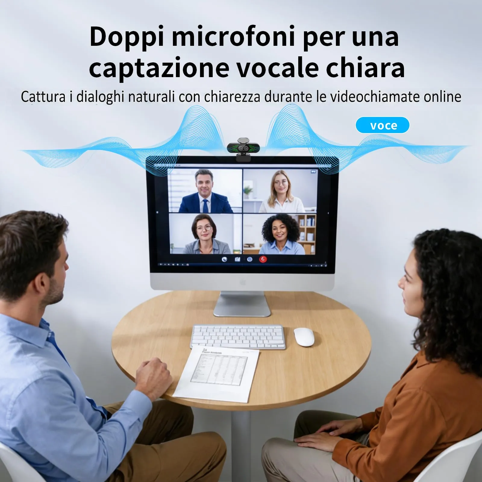 EMEET Nova 4K Dual Webcam per PC, Grandangolo e Teleobiettivo, Zoom Ibrido 11X, Autofocus PDAF, Telecomando, Luci RGB e Microfono - immagine 6
