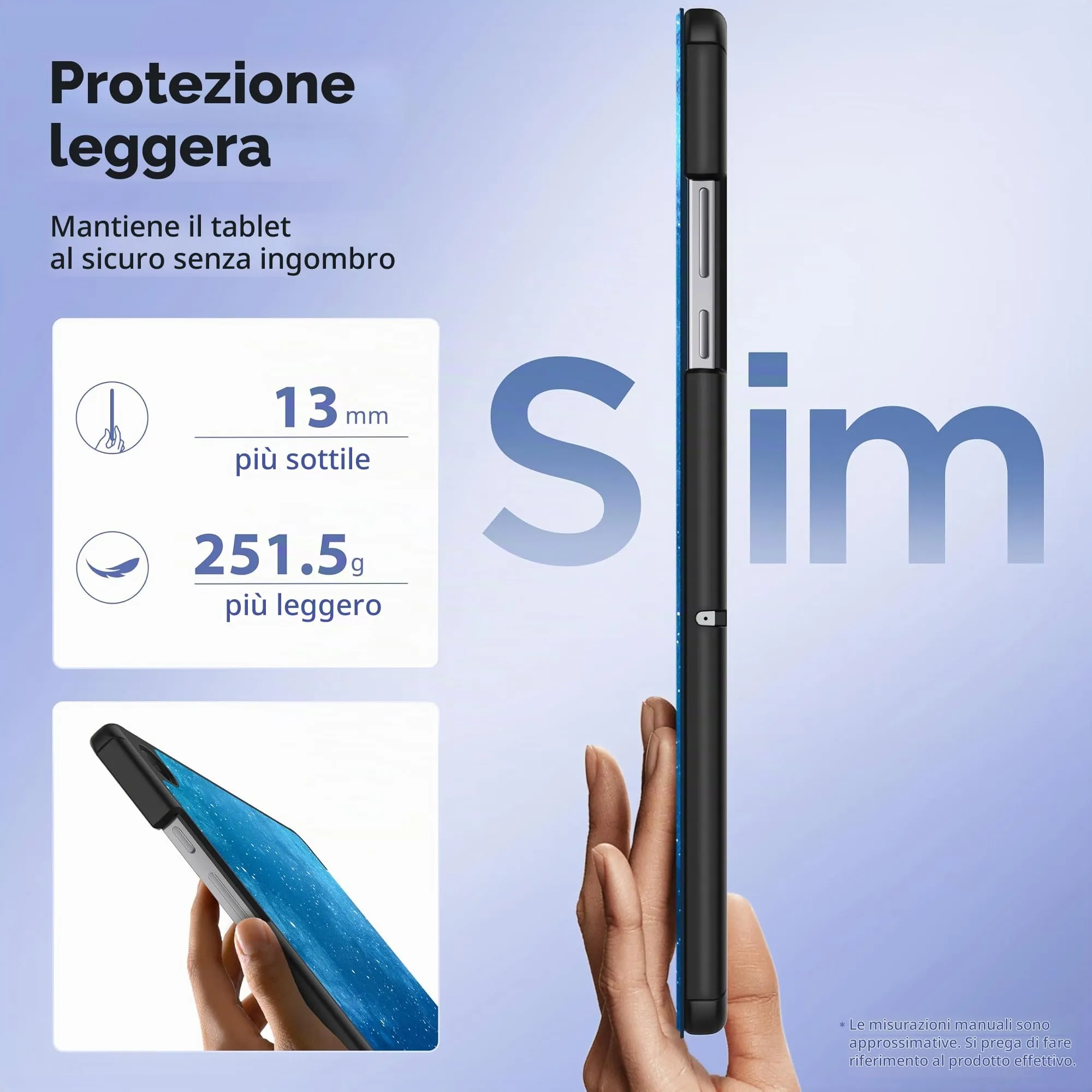 EasyAcc Custodia per Samsung Galaxy Tab A11+ 11", Cielo Blu - immagine 5