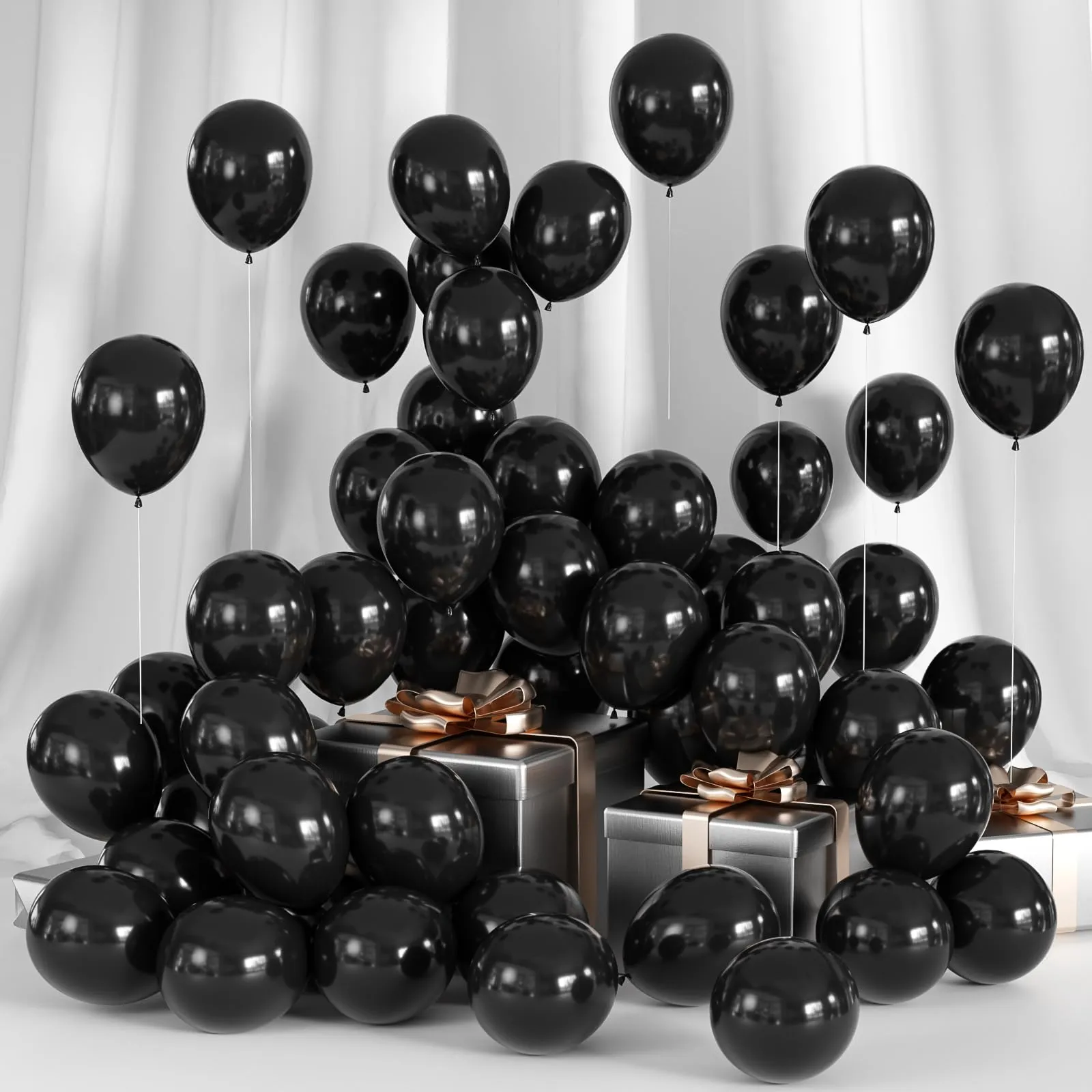 Yehnda Palloncini Compleanno Neri, 100 Pezzi, 13 cm - immagine 1