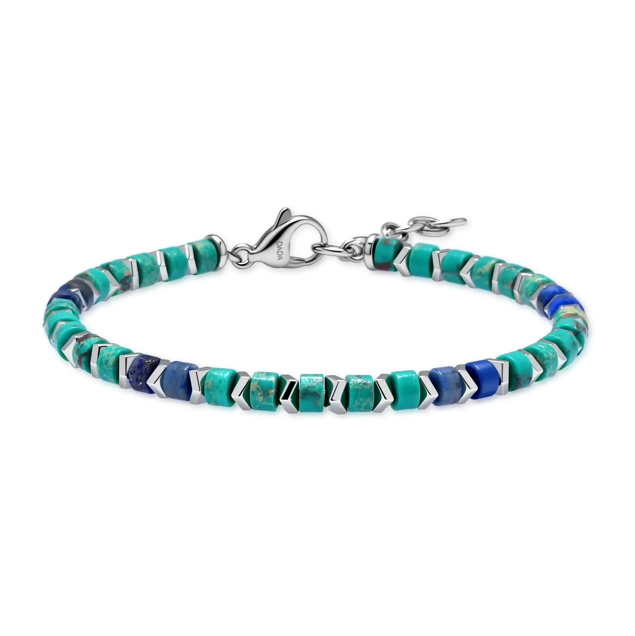 Dada Gioielli Bracciale Unisex in Acciaio Inossidabile e Pietre Naturali Multicolor - Verde + Lapis - immagine 7