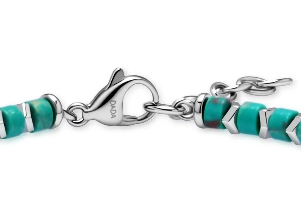 Dada Gioielli Bracciale Unisex in Acciaio Inossidabile e Pietre Naturali Multicolor - Verde + Lapis - immagine 9