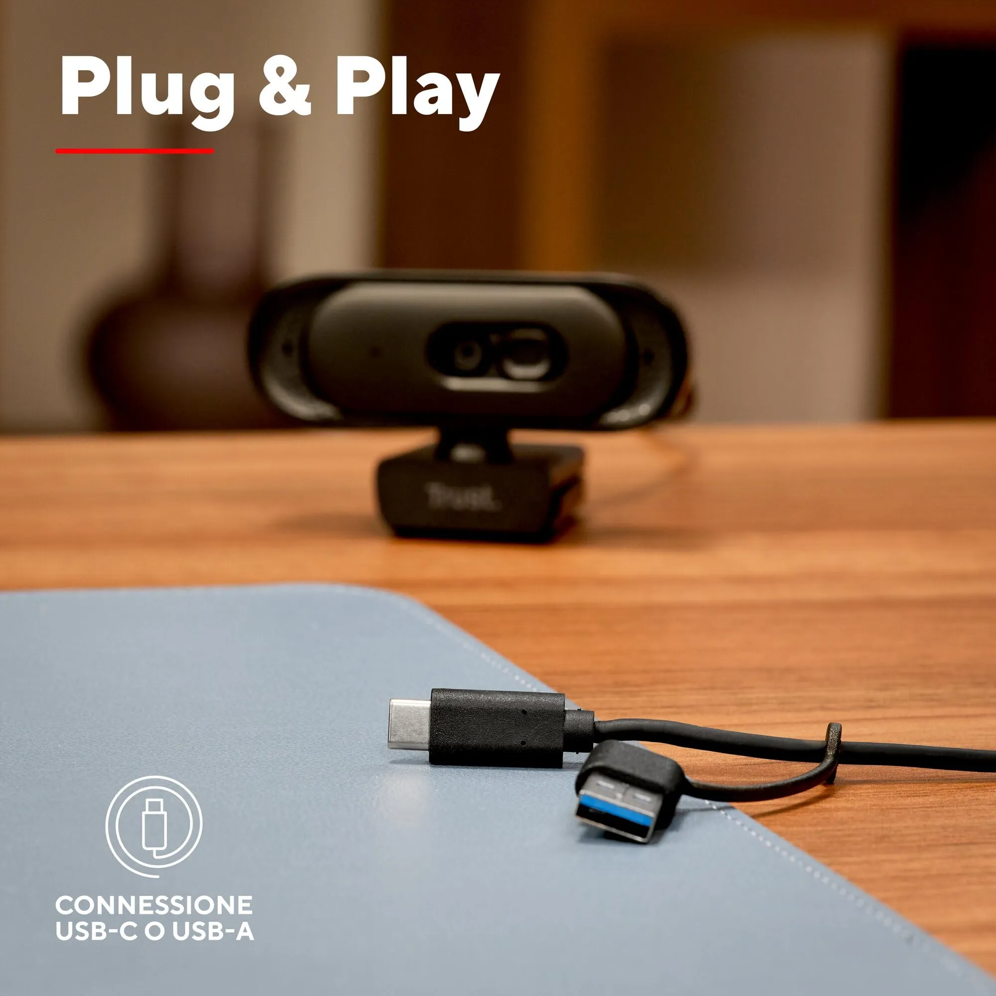 Trust Ovala 2K QHD Webcam con Microfono e Filtro Privacy, Nero - immagine 5