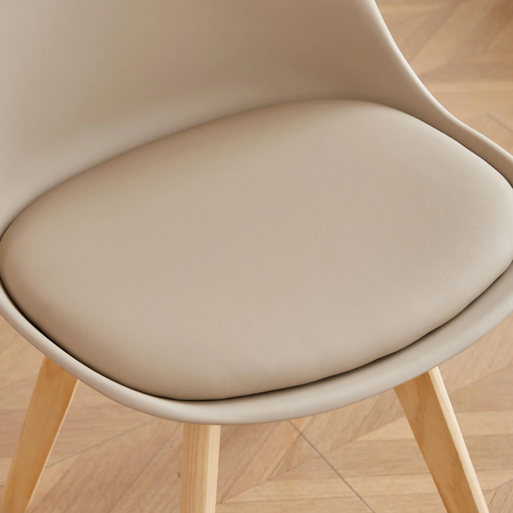 GrandCA HOME Set di 12 Sedie Imbottite con Gambe in Legno di Faggio, Cachi - immagine 8