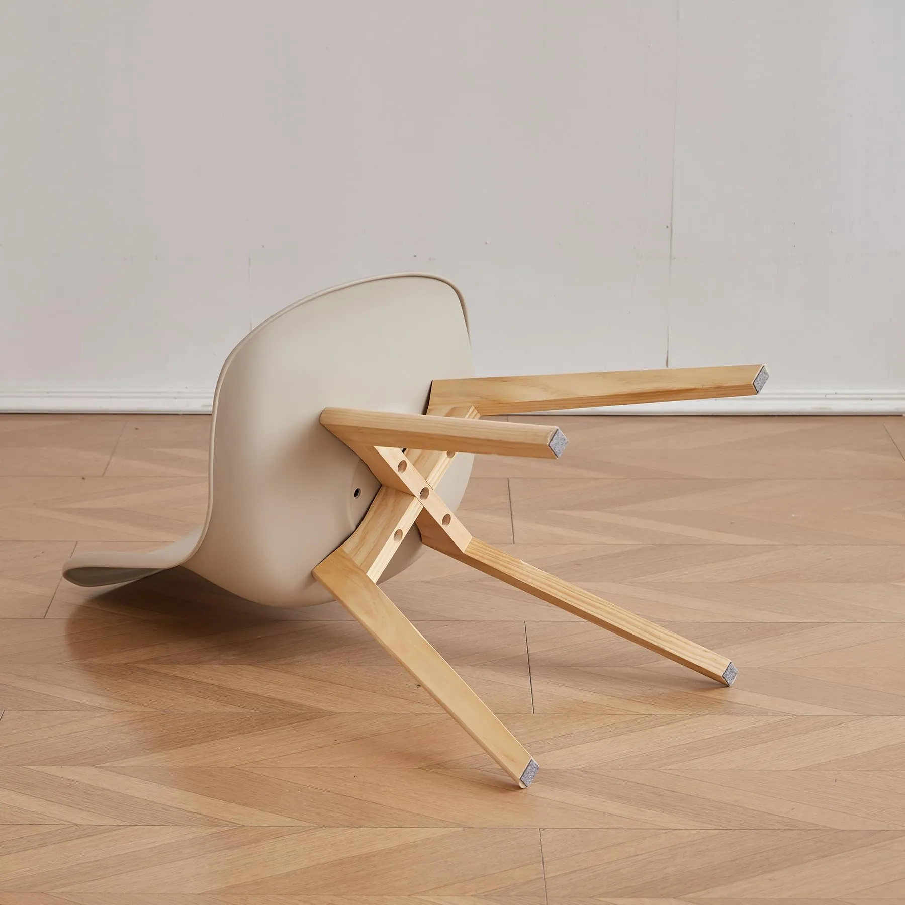 GrandCA HOME Set di 12 Sedie Imbottite con Gambe in Legno di Faggio, Cachi - immagine 10