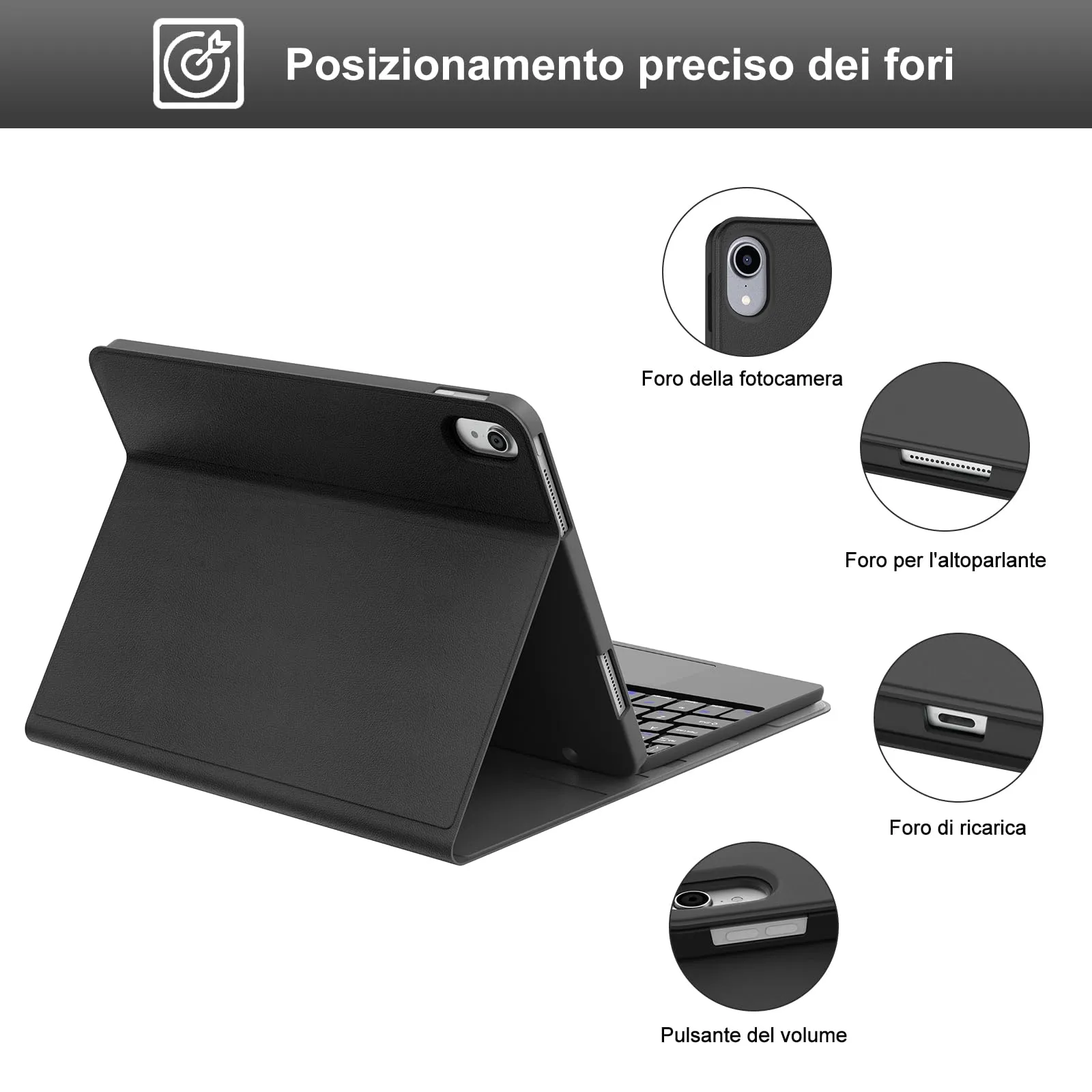 IVEOPPE Tastiera con Touchpad per iPad 11 Generazione 11" (2025) e iPad 10 Generazione 10.9" (2022) A16 - immagine 8