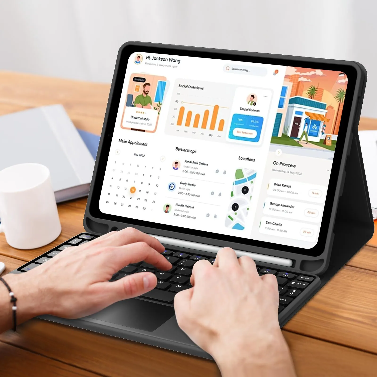 IVEOPPE Tastiera con Touchpad per iPad 11 Generazione 11" (2025) e iPad 10 Generazione 10.9" (2022) A16 - immagine 9