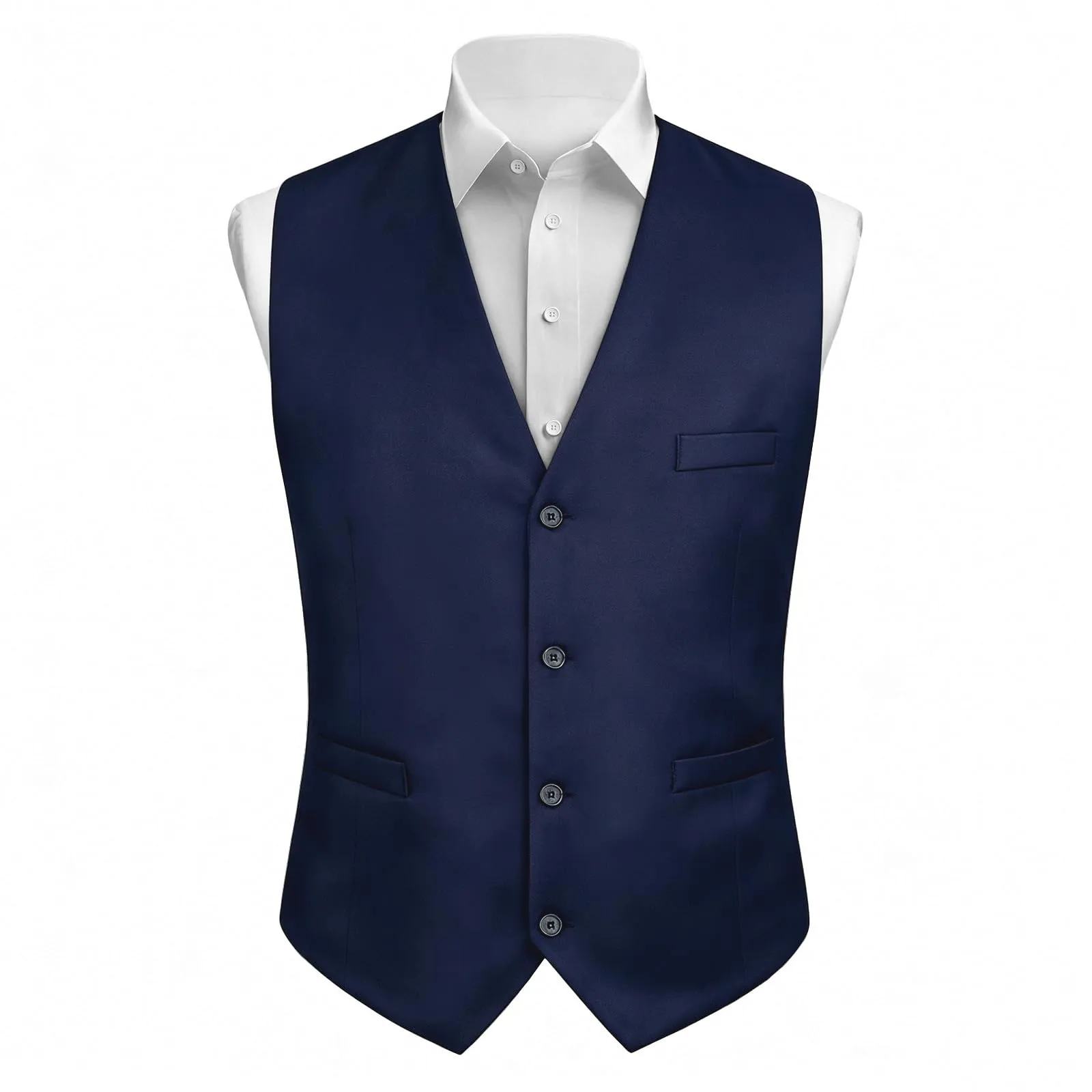 AUYAO Gilet Gotico Classico Formale per Uomo, Blu Navy, L - immagine 1