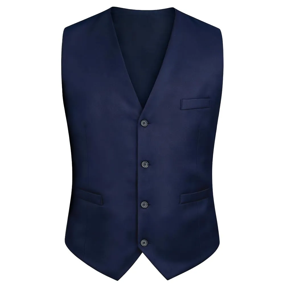 AUYAO Gilet Gotico Classico Formale per Uomo, Blu Navy, L - immagine 8