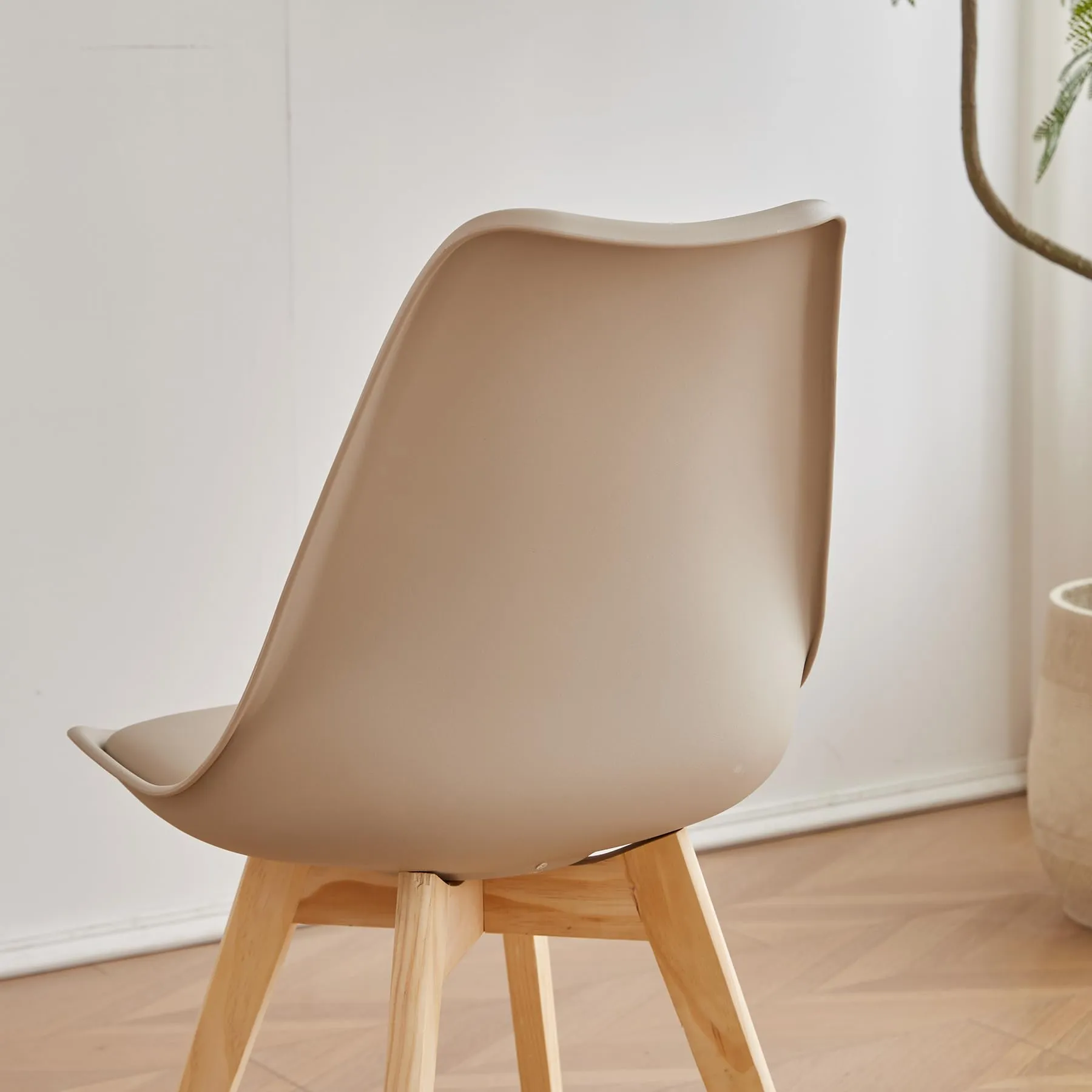 GrandCA HOME Set di 10 Sedie Imbottite con Gambe in Legno di Faggio, Cachi - immagine 7