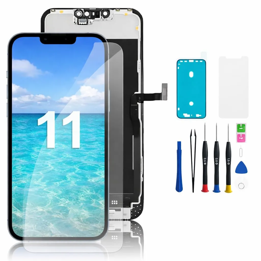 Hoonyer Set di Ricambio Display per iPhone 11, Schermo LCD con Cornice, Digitalizzatore e Strumenti di Riparazione - immagine 1
