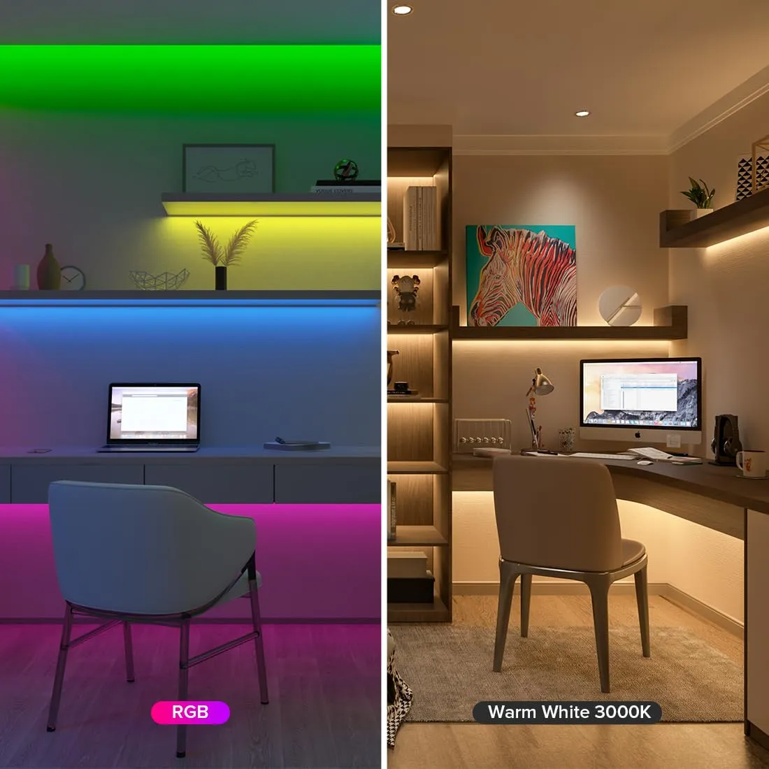 BTF-LIGHTING FCOB RGBW LED Strip 3000K Warm White 5m IP66 DC24V - immagine 5