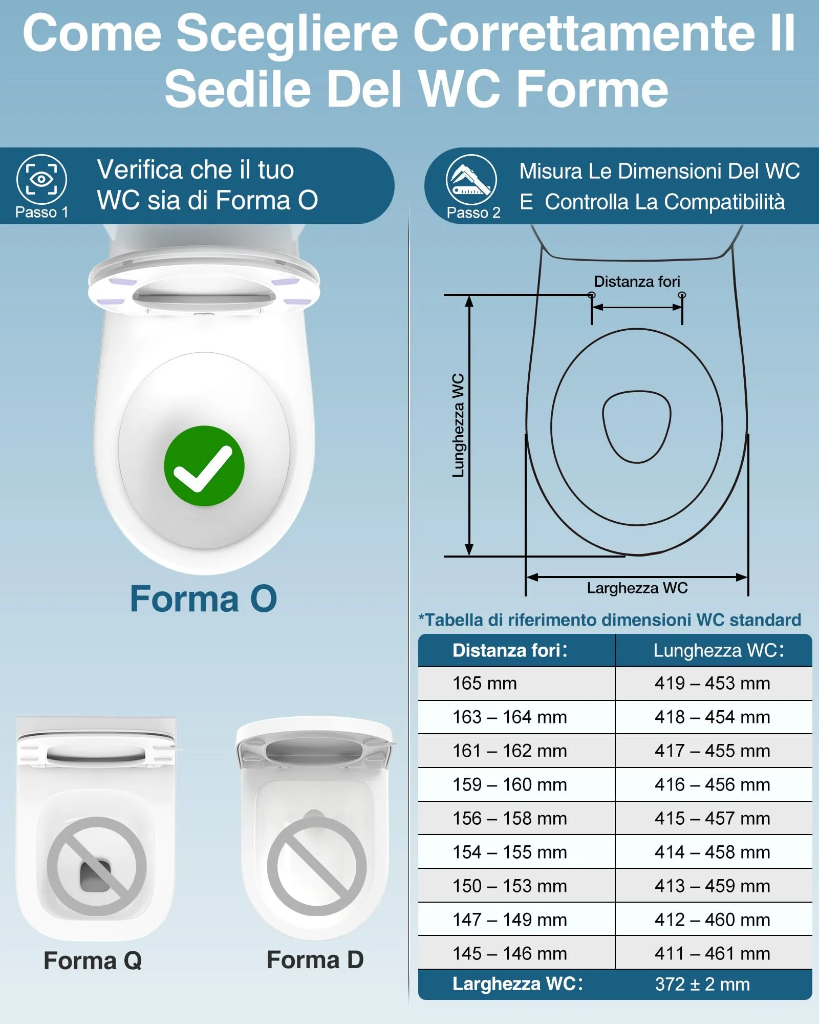 YEAUPE PRO Tavoletta WC Universale Forma O in PP, Chiusura Ammortizzata - immagine 3