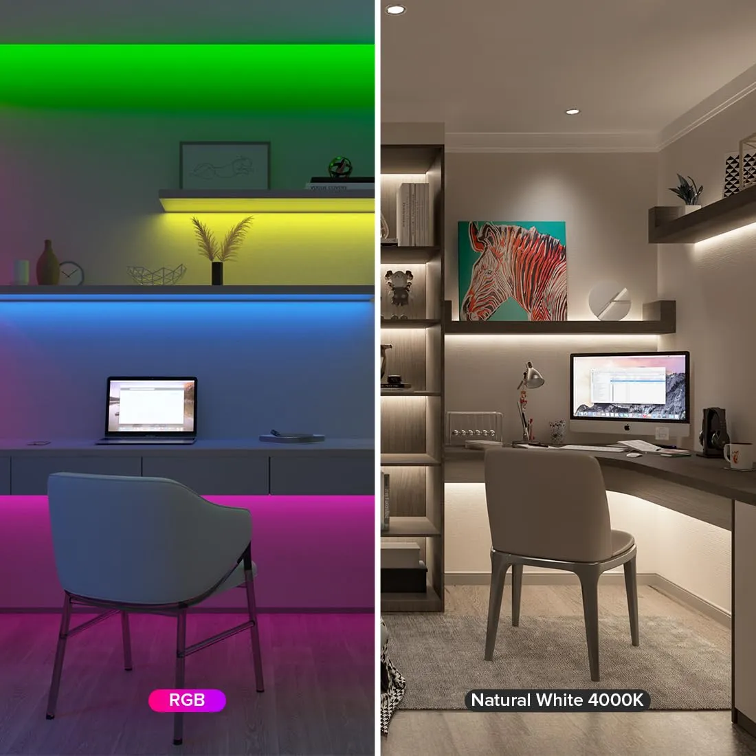 BTF-LIGHTING FCOB RGBW LED Strip 4000K Natural White 5m IP66 DC24V - immagine 7