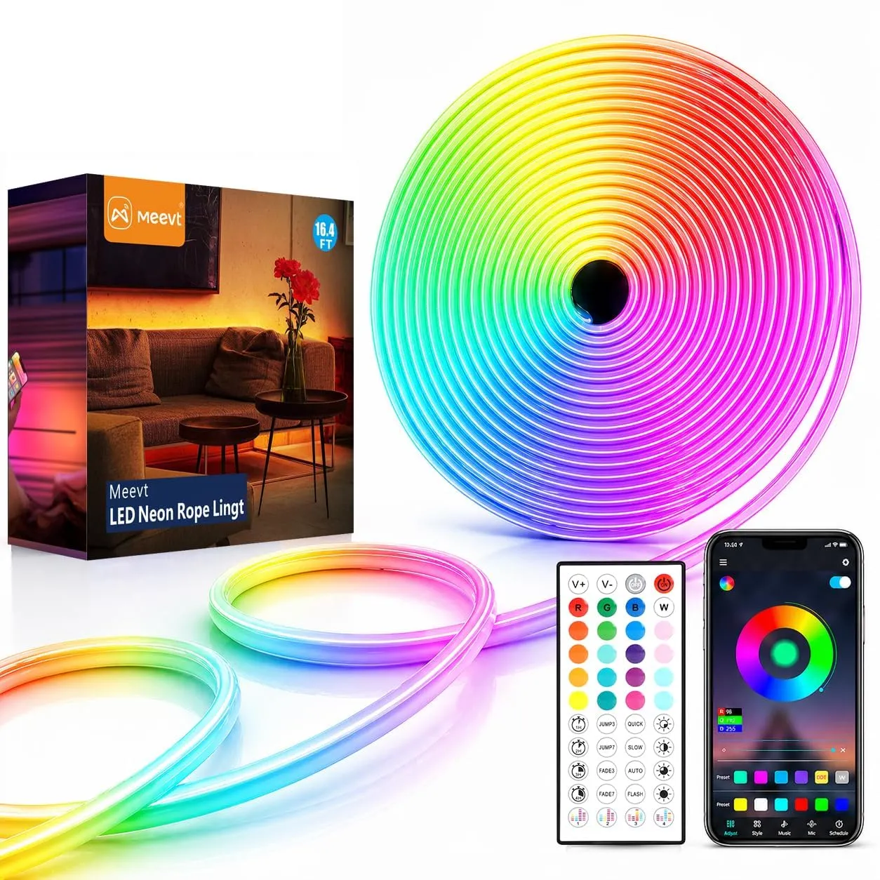 MMEEVT Striscia LED Neon RGB 5M IP65 24V - immagine 1