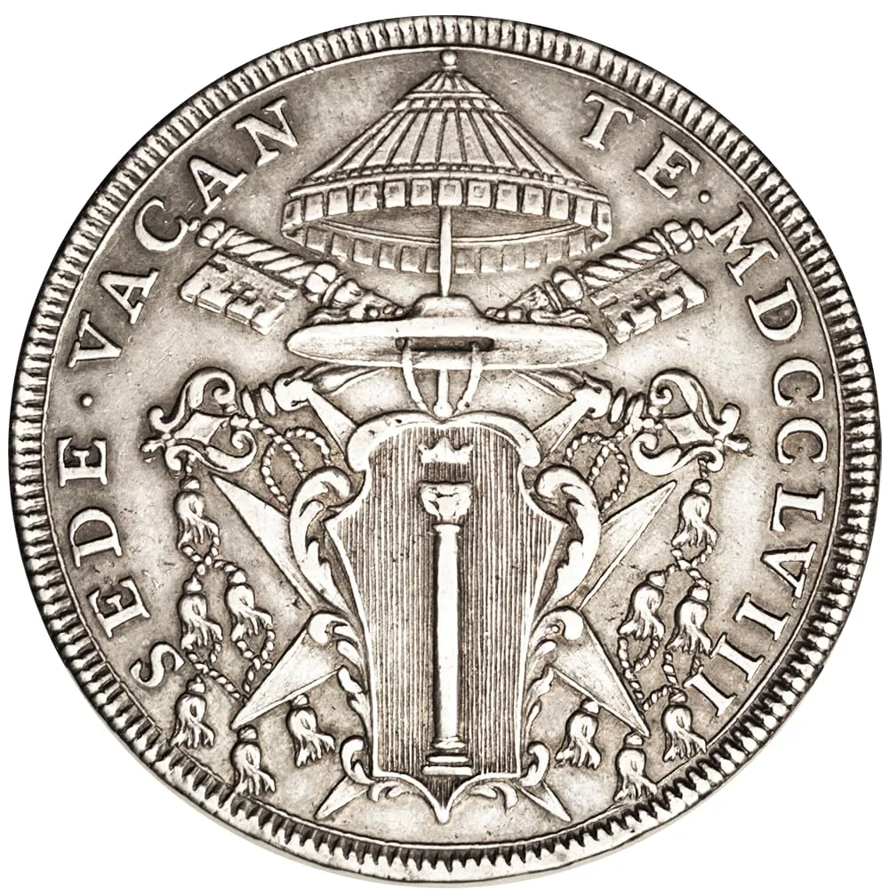 Riproduzione Moneta 1758 Papal States Scudo Facsimile - immagine 2