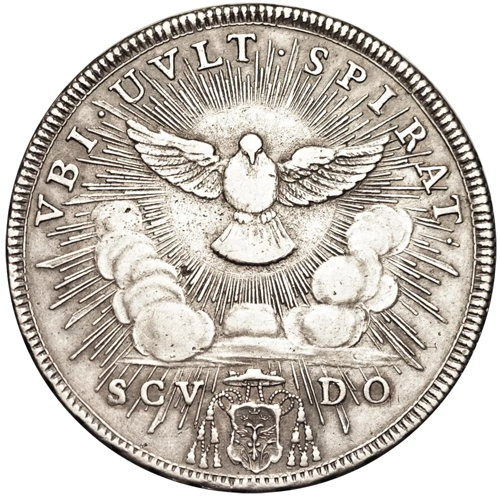 Riproduzione Moneta 1758 Papal States Scudo Facsimile - immagine 3