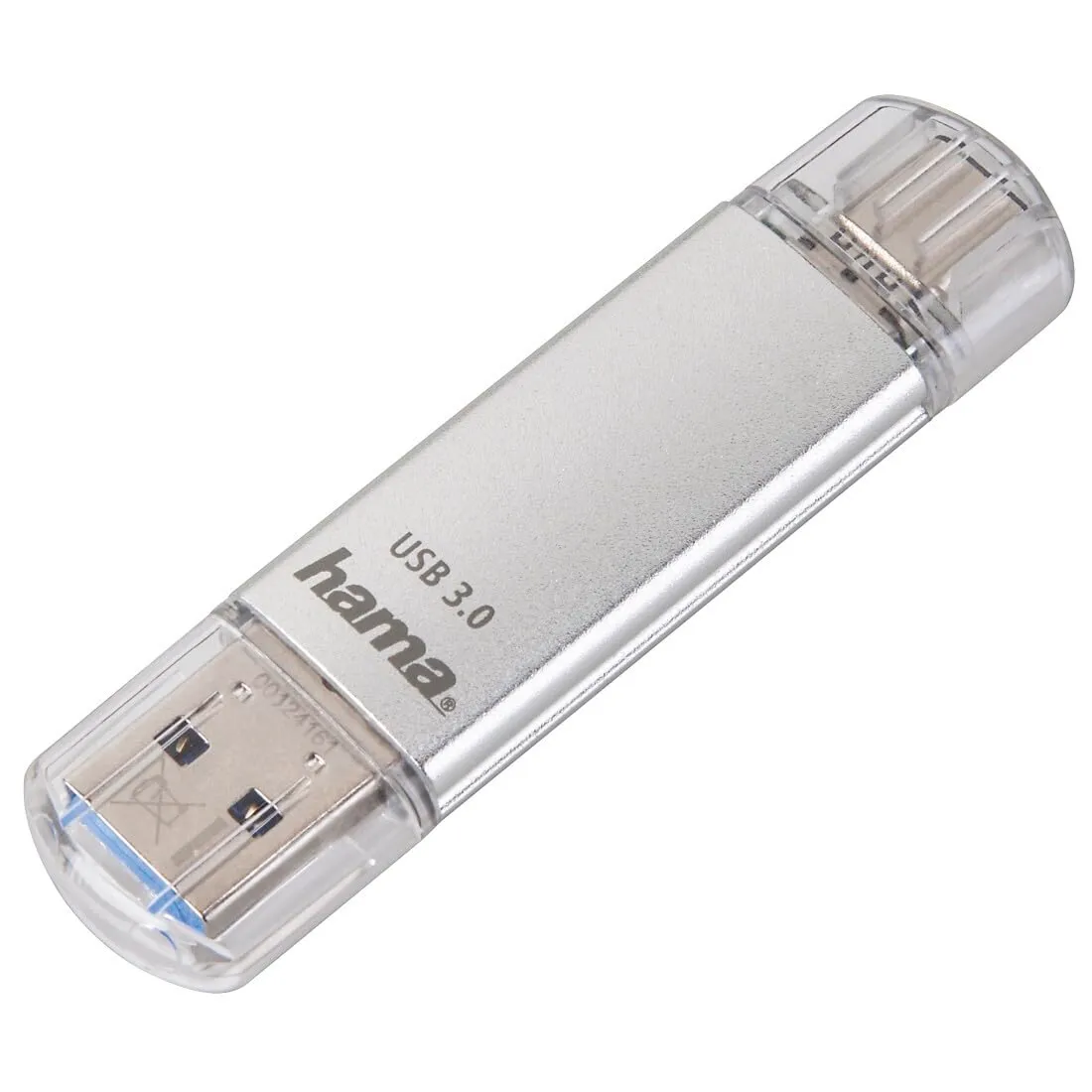 Hama Chiavetta USB 3.0 e USB 3.1 Tipo C, Argento, 16 GB - immagine 1