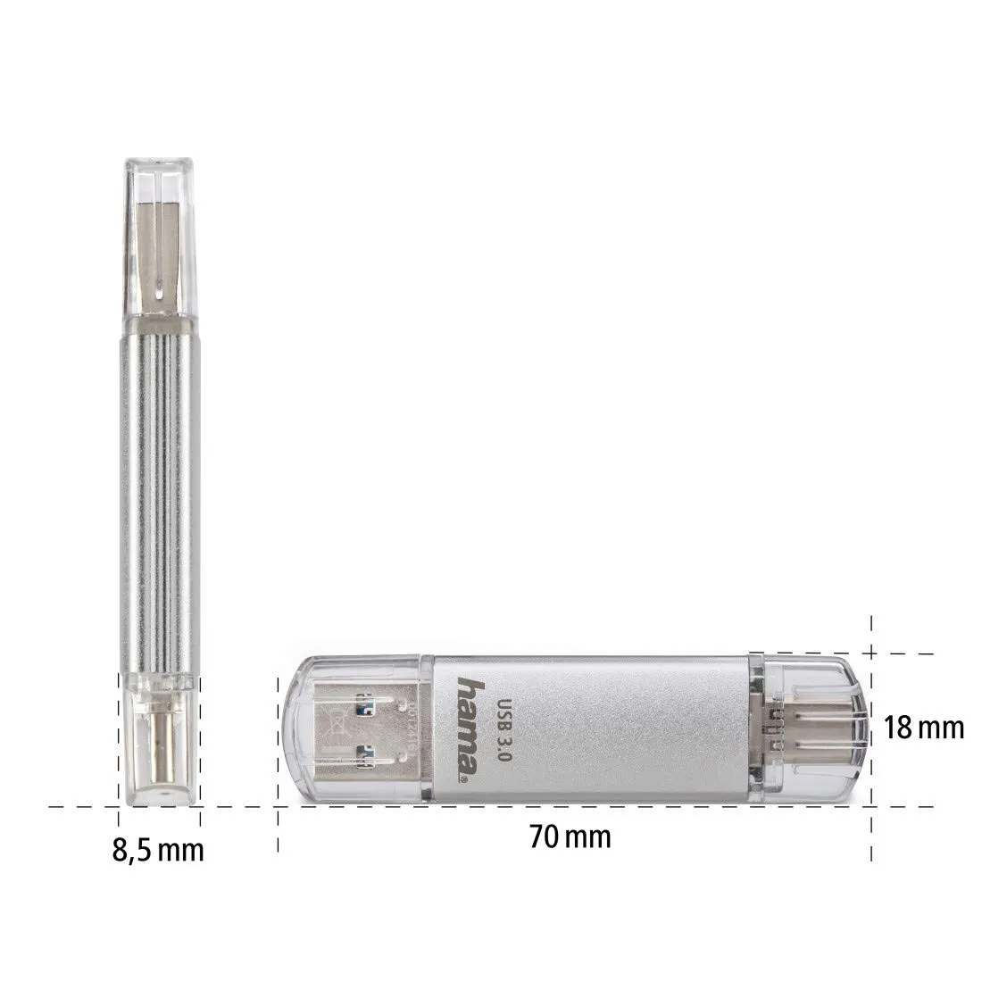 Hama Chiavetta USB 3.0 e USB 3.1 Tipo C, Argento, 16 GB - immagine 3