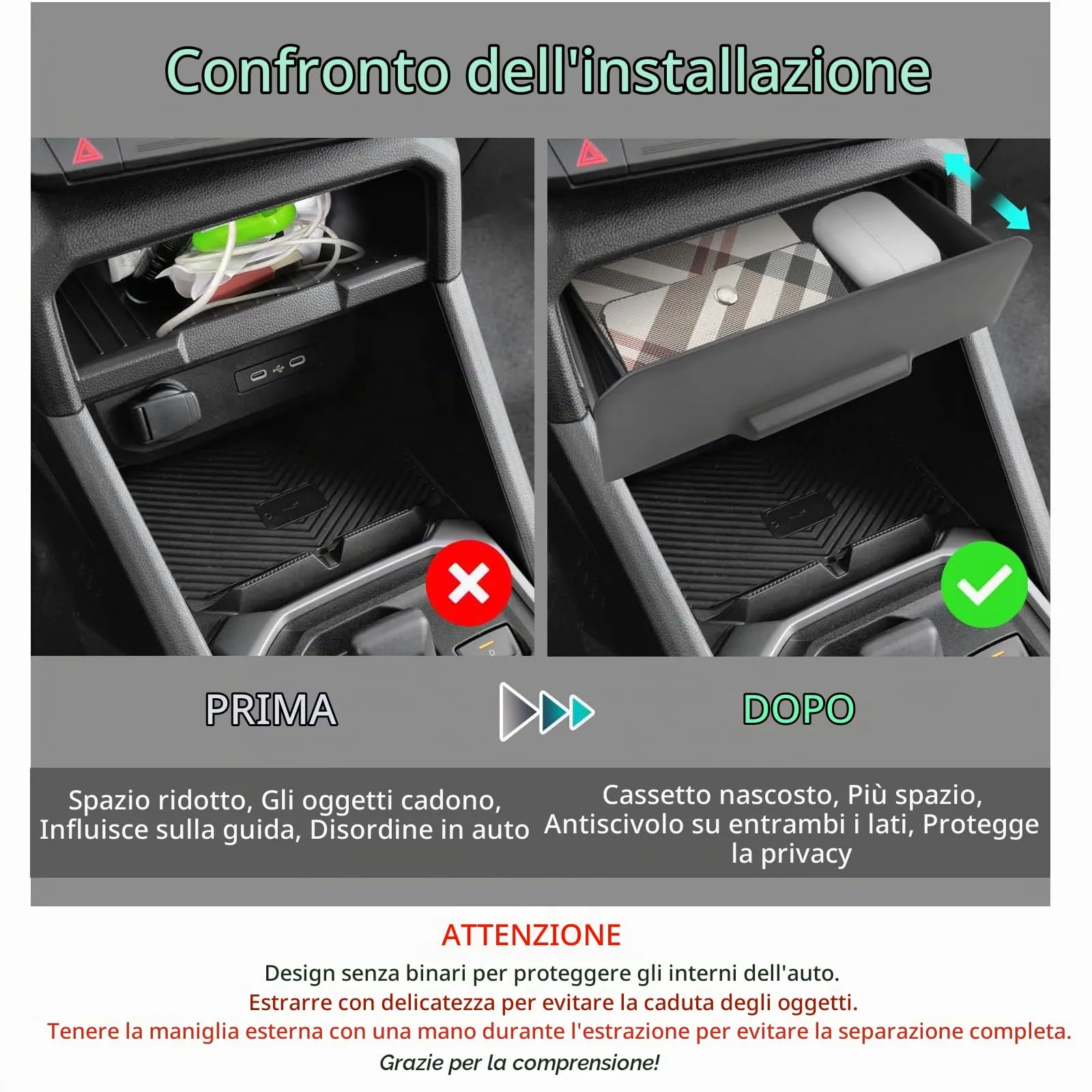 GAFAT Center Console Storage Organizer Tray for Dacia Duster 3 (2024-2026) and Dacia Bigster (2025-2028) - immagine 2