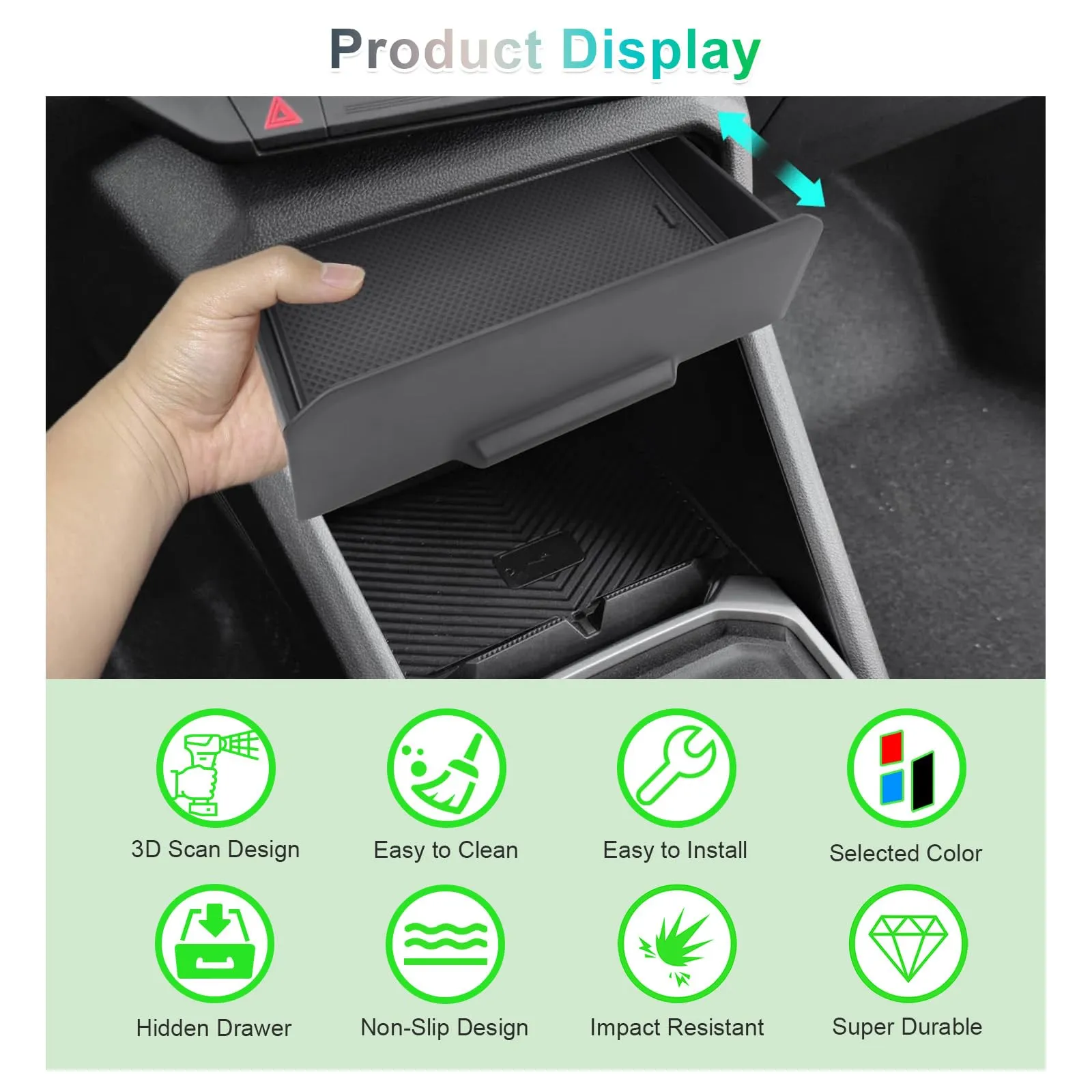 GAFAT Center Console Storage Organizer Tray for Dacia Duster 3 (2024-2026) and Dacia Bigster (2025-2028) - immagine 5