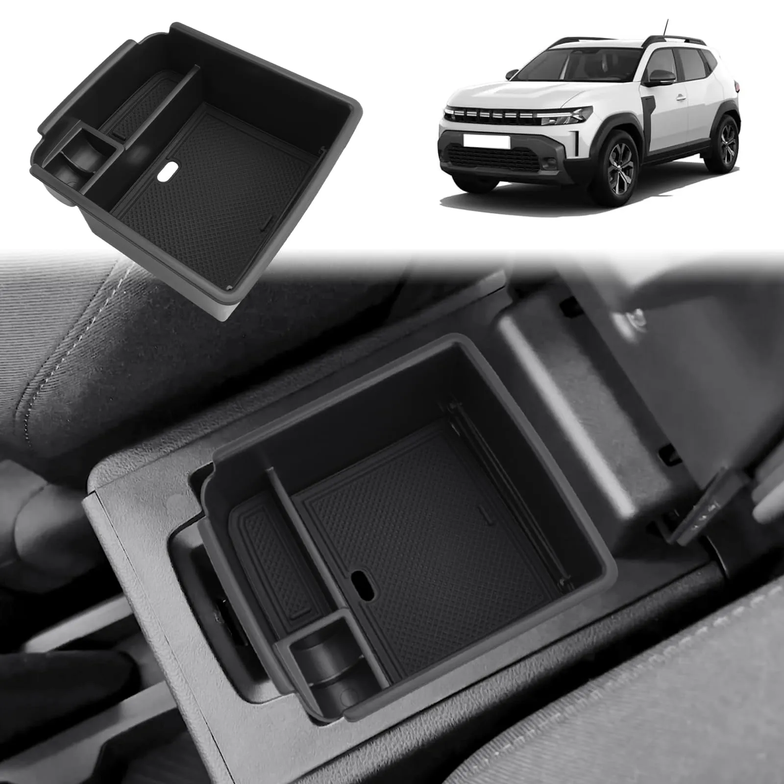 GAFAT Contenitore Console Centrale per Dacia Duster 3 2024-2026 (Freno a mano), Organizer Vano Portaoggetti Bracciolo - immagine 1