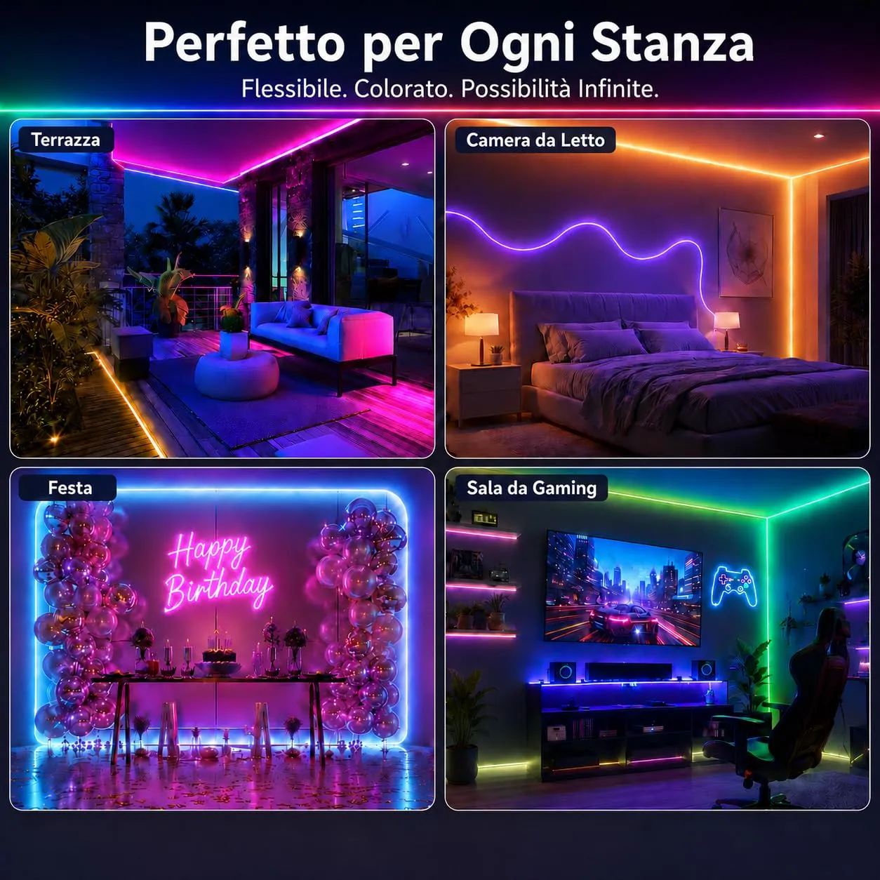 MMEEVT Striscia LED Neon RGB, 10M, IP65, 24V - immagine 7