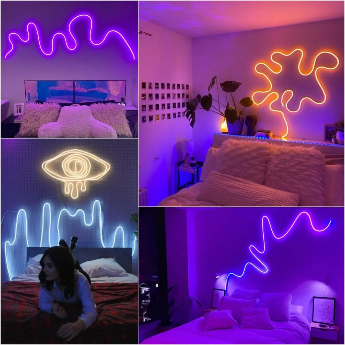 MMEEVT Staffe di montaggio per luci al neon, 100 pezzi, clip di fissaggio per flessibili in silicone 6 x 12 mm - immagine 5