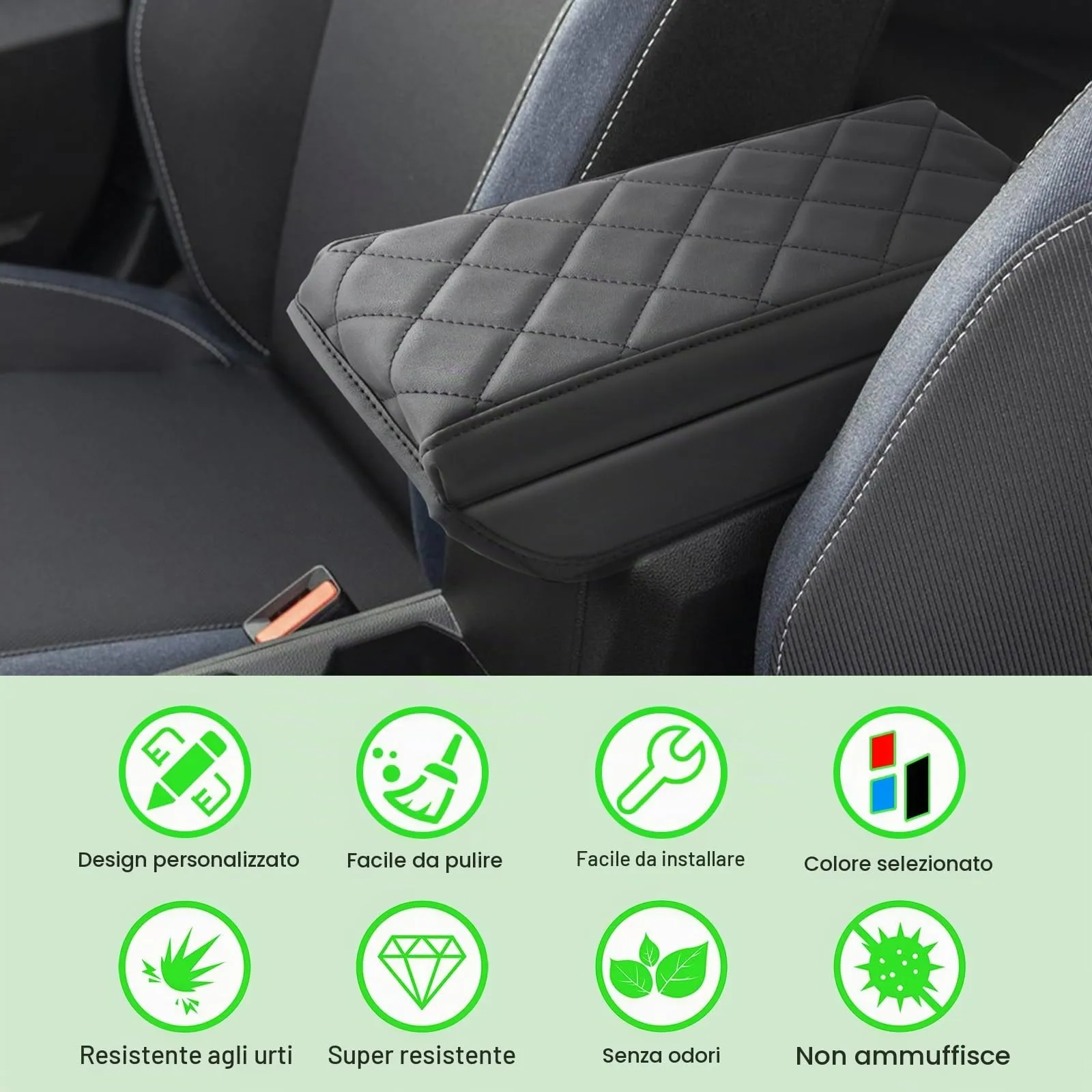GAFAT Copertura Bracciolo Centrale in Pelle PU per Dacia Duster 3 2024 2025 2026, Ispessimento 3 cm - immagine 4
