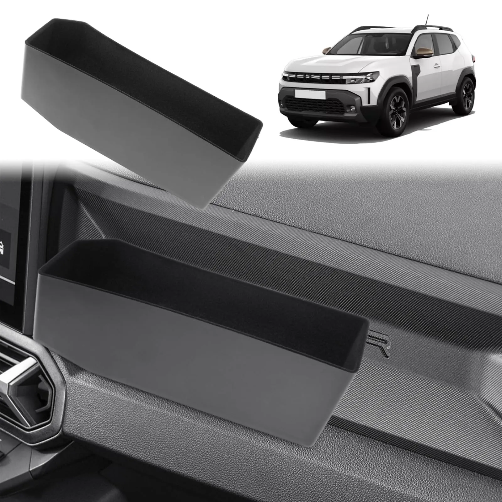 GAFAT Console Centrale Organizer Portaoggetti Lato Passeggero per Dacia Duster 3 (2024-2026) e Dacia Bigster (2025-2028) - immagine 1