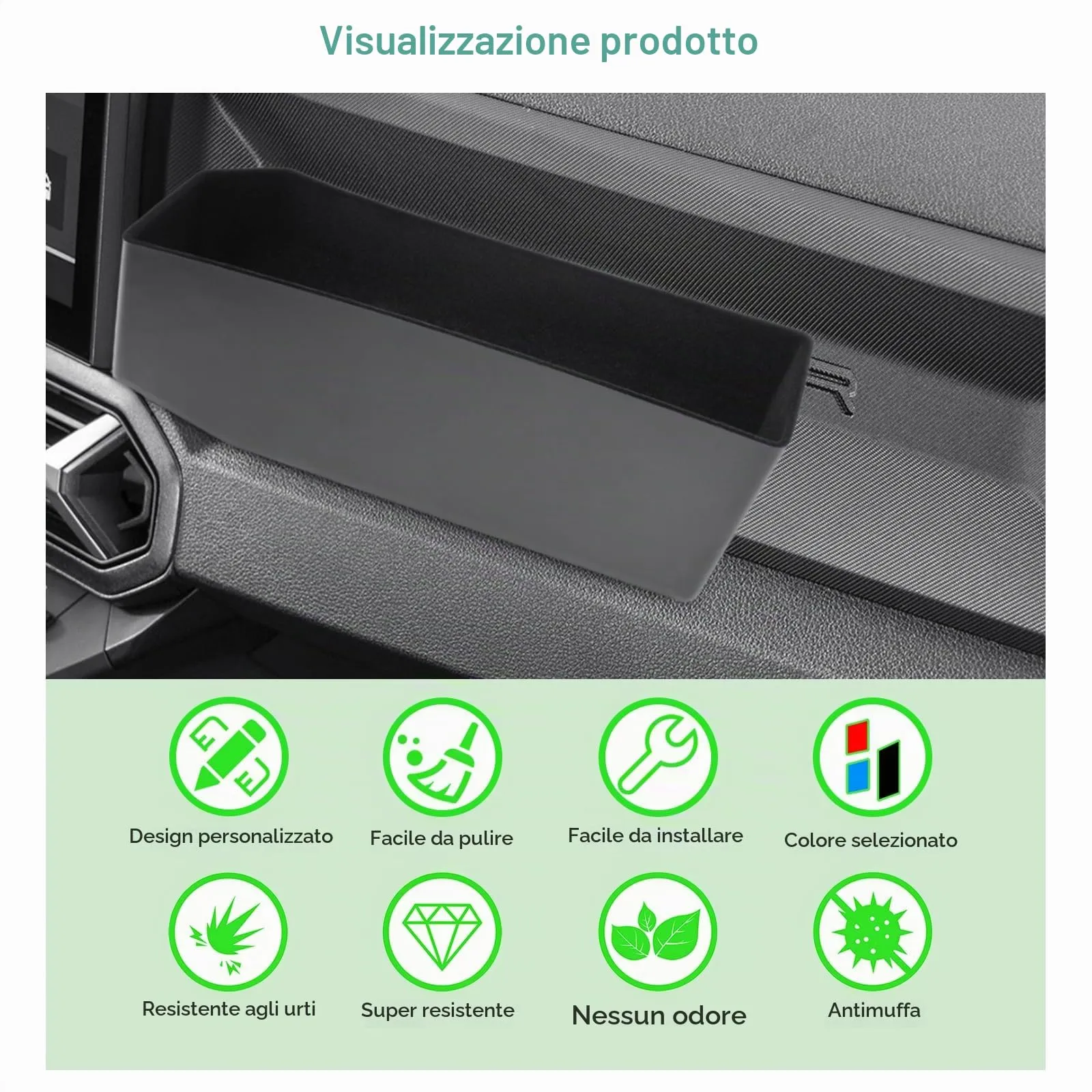 GAFAT Console Centrale Organizer Portaoggetti Lato Passeggero per Dacia Duster 3 (2024-2026) e Dacia Bigster (2025-2028) - immagine 5
